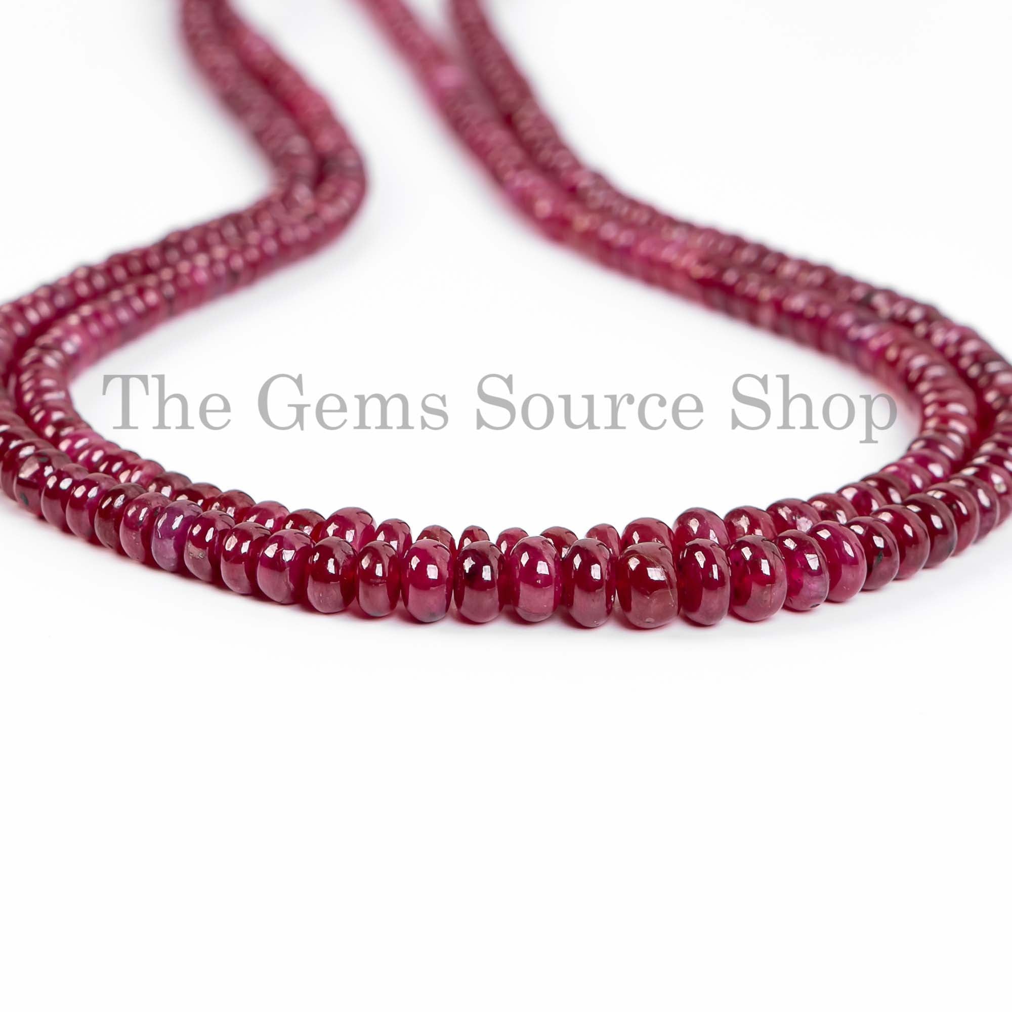 Ruby Smooth Necklace, Beads Necklace, AAA Quality Ruby Necklace, Rondelle Necklace