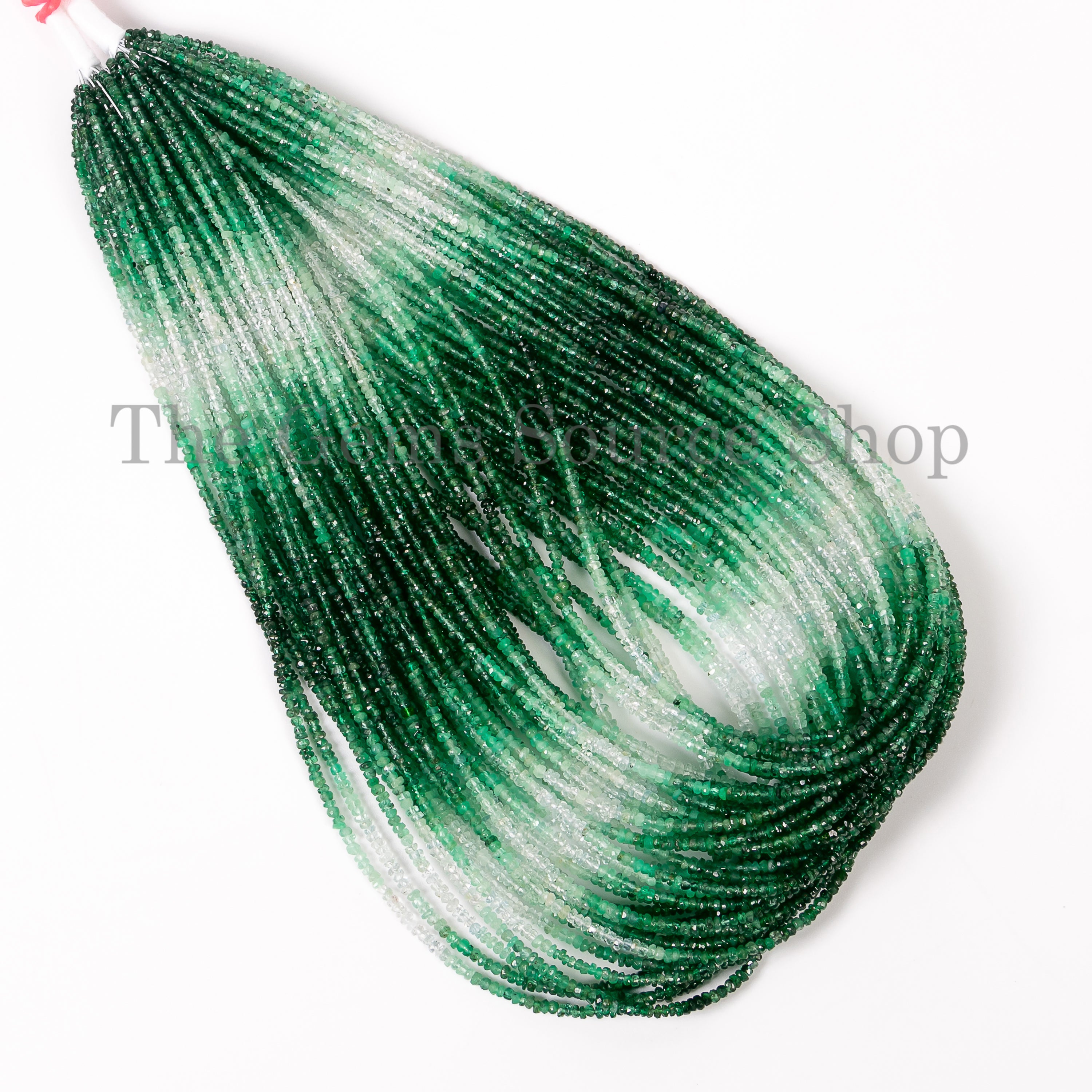 2-2.75 mm Shaded Emerald Briolette Beads, Shaded Emerald Faceted Rondelle Beads, Emerald Faceted Beads, Rondelle Shape Beads, Loose Emerald