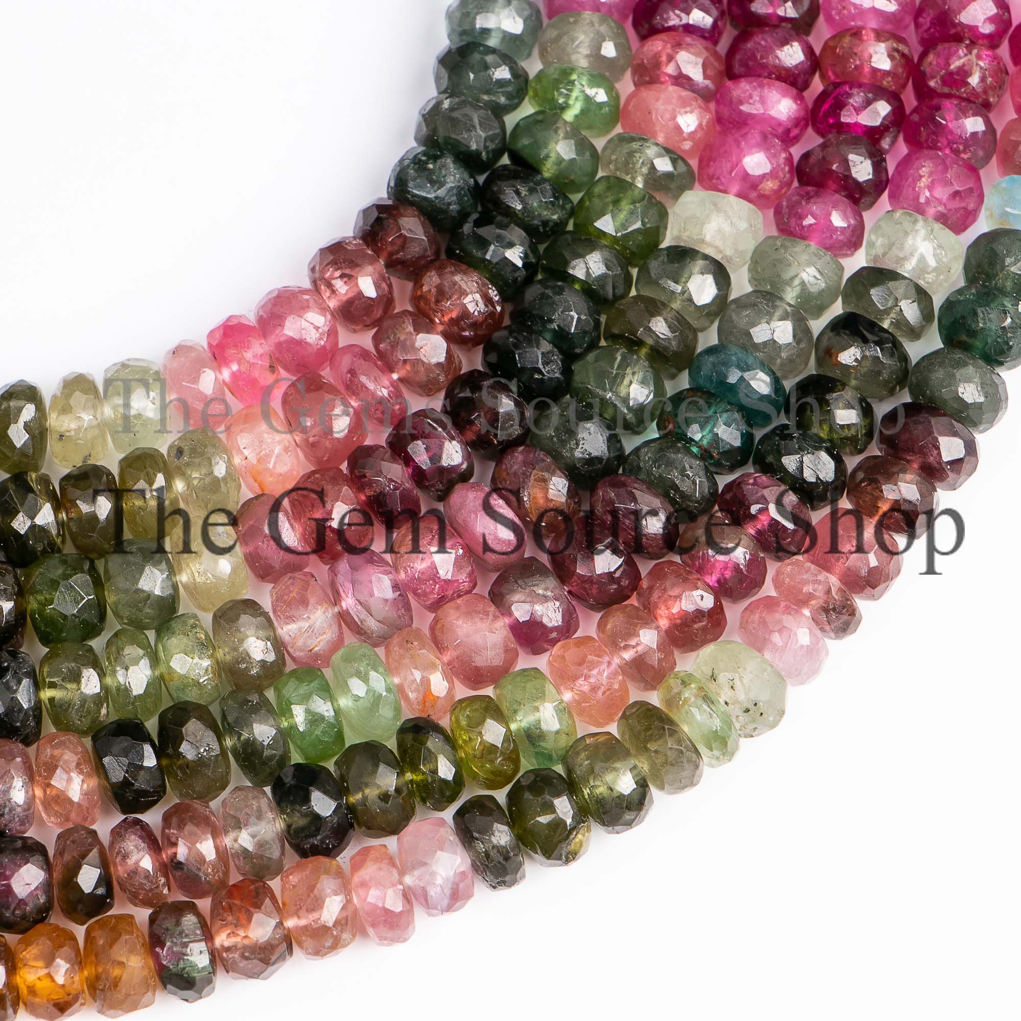Multi Tourmaline Faceted Beads, Tourmaline Rondelle Shape Beads, Tourmaline Gemstone Beads
