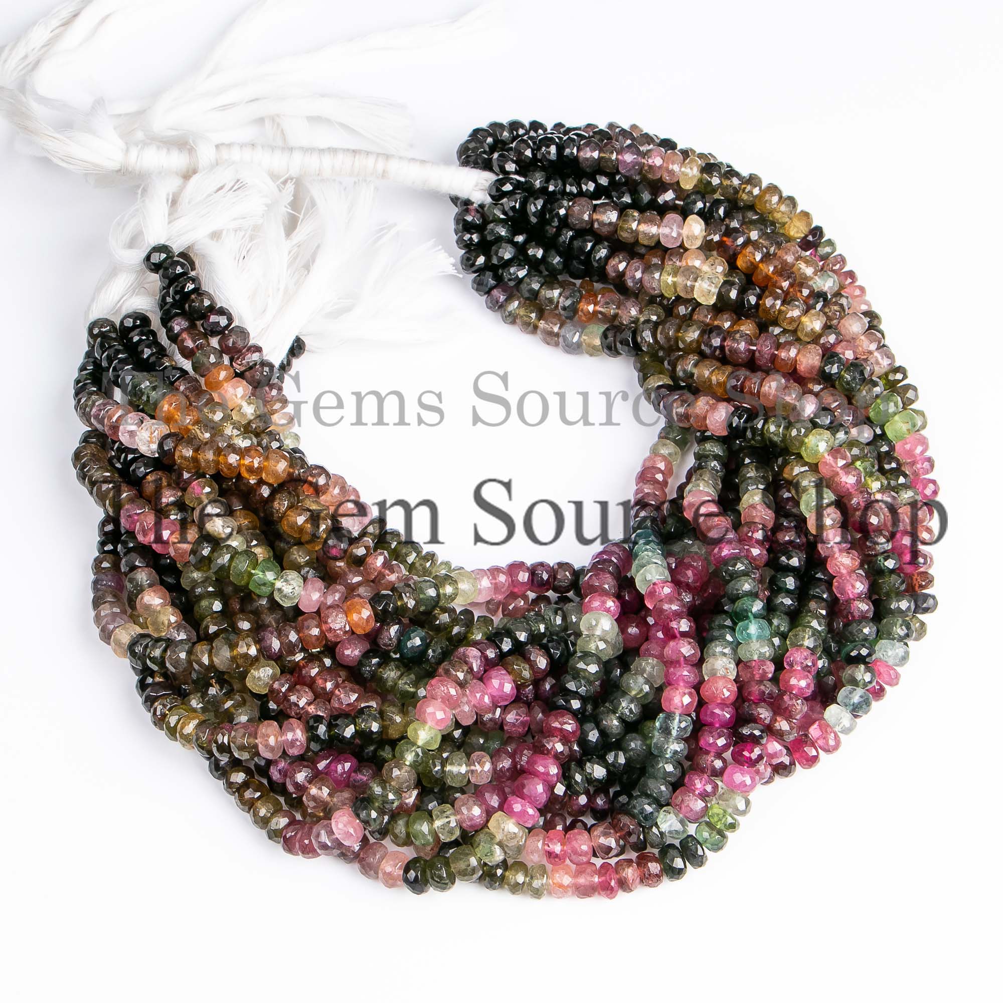Multi Tourmaline Faceted Beads, Tourmaline Rondelle Shape Beads, Tourmaline Gemstone Beads