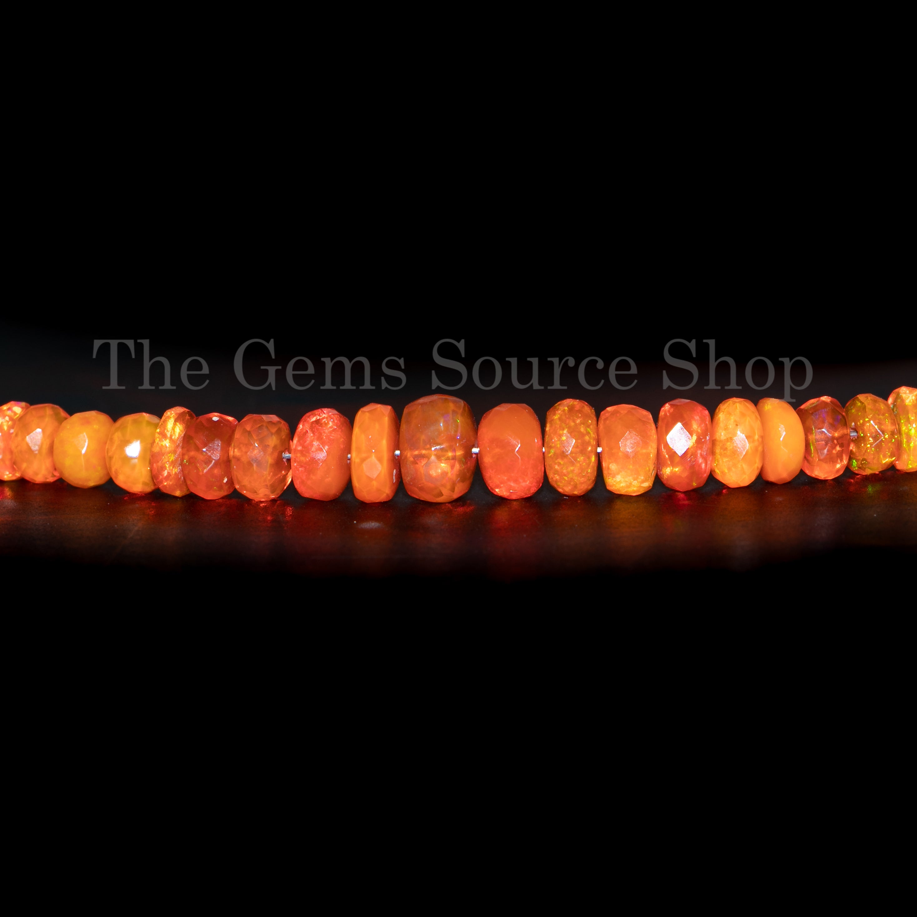 Orange Ethiopian Opal Beads, Orange Opal Rondelle Beads, Ethiopian Opal faceted Beads