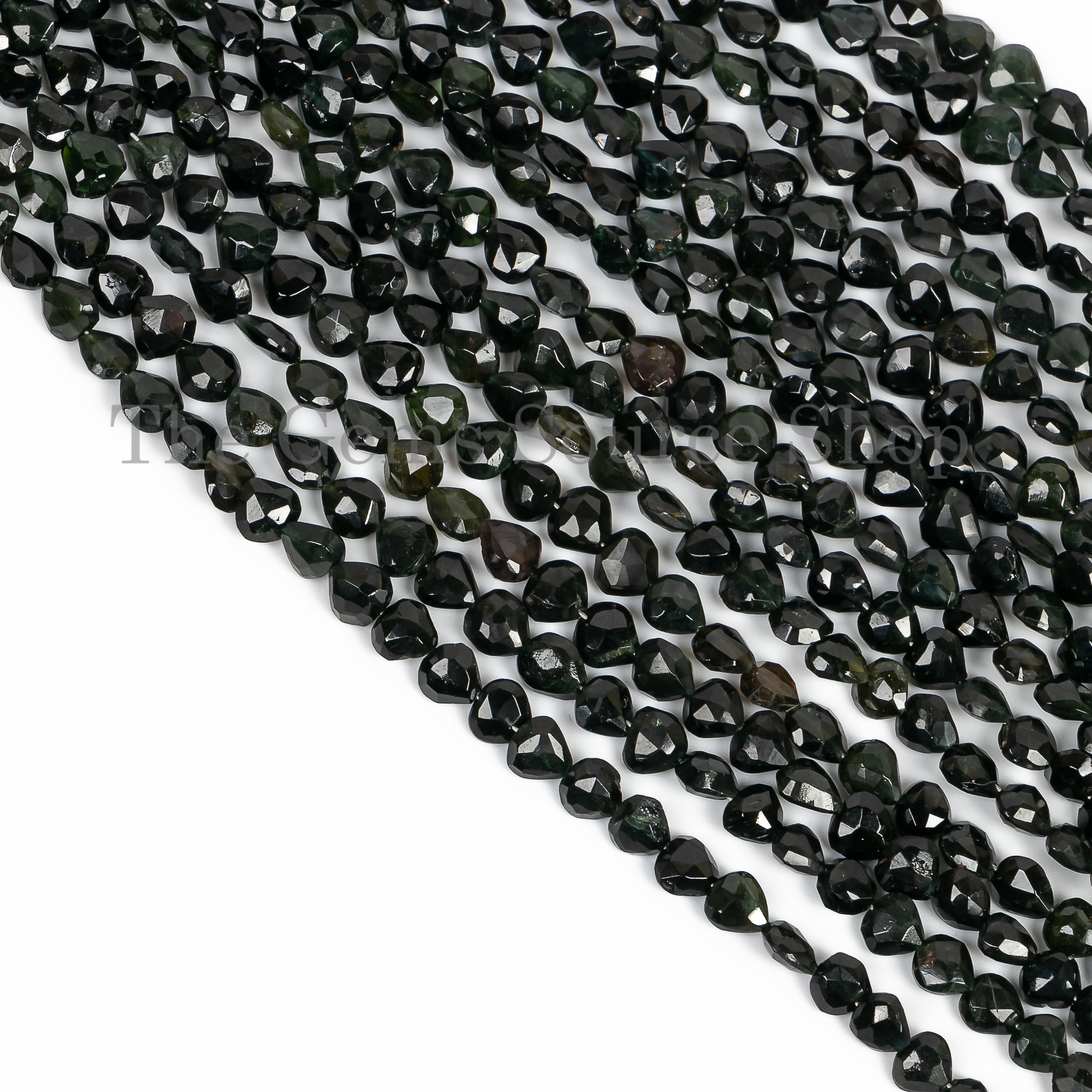 Black Tourmaline Faceted Heart Briolette, Tourmaline Heart Beads, Black Tourmaline Gemstone, Wholesale Beads, Jewelry Making Beads