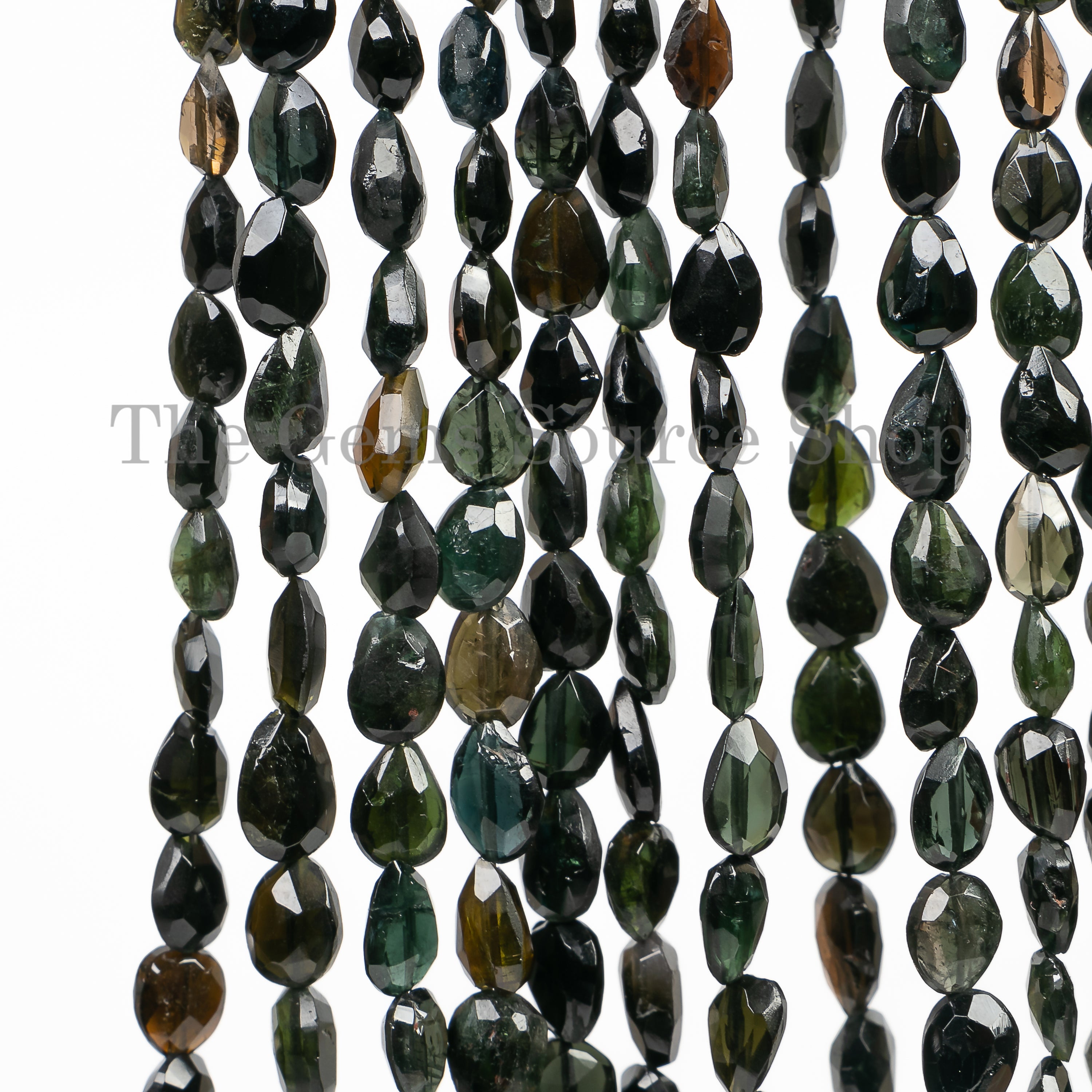 4.5x5-5x7mm Black Tourmaline Faceted Pear Briolette, Tourmaline Pear Beads, Black Tourmaline Gemstone, Beads Strand
