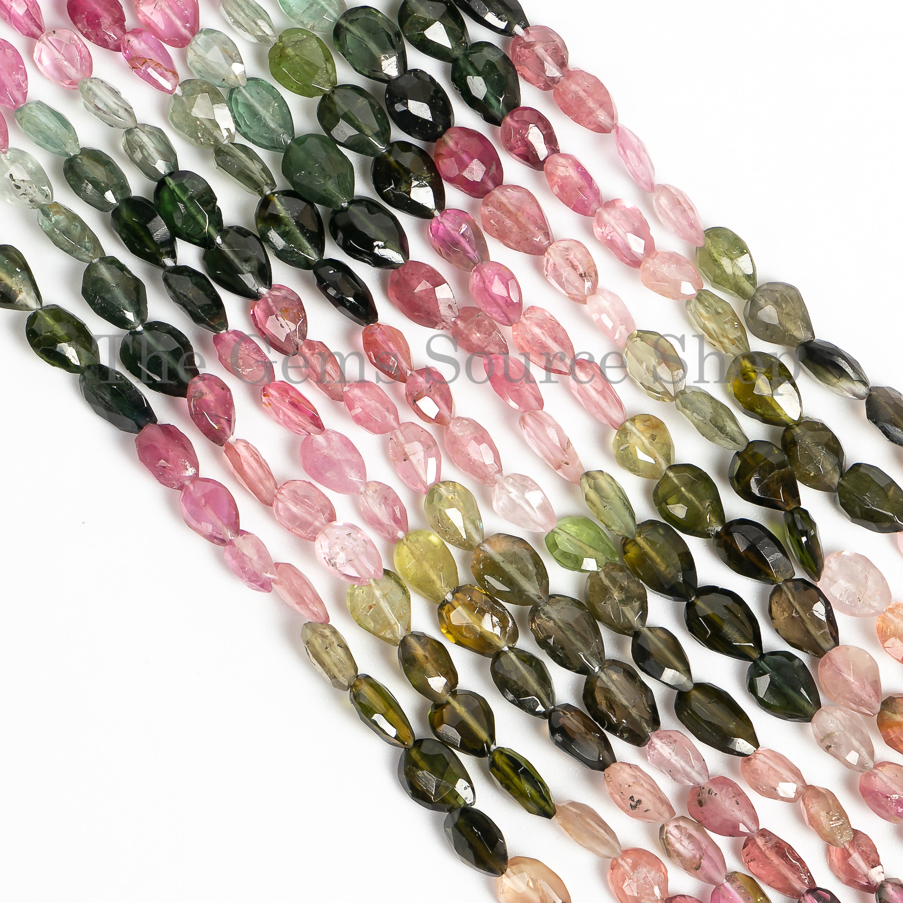 Natural Multi Tourmaline Beads, Tourmaline Faceted Beads, Tourmaline Pear Shape, Tourmaline Gemstone Beads