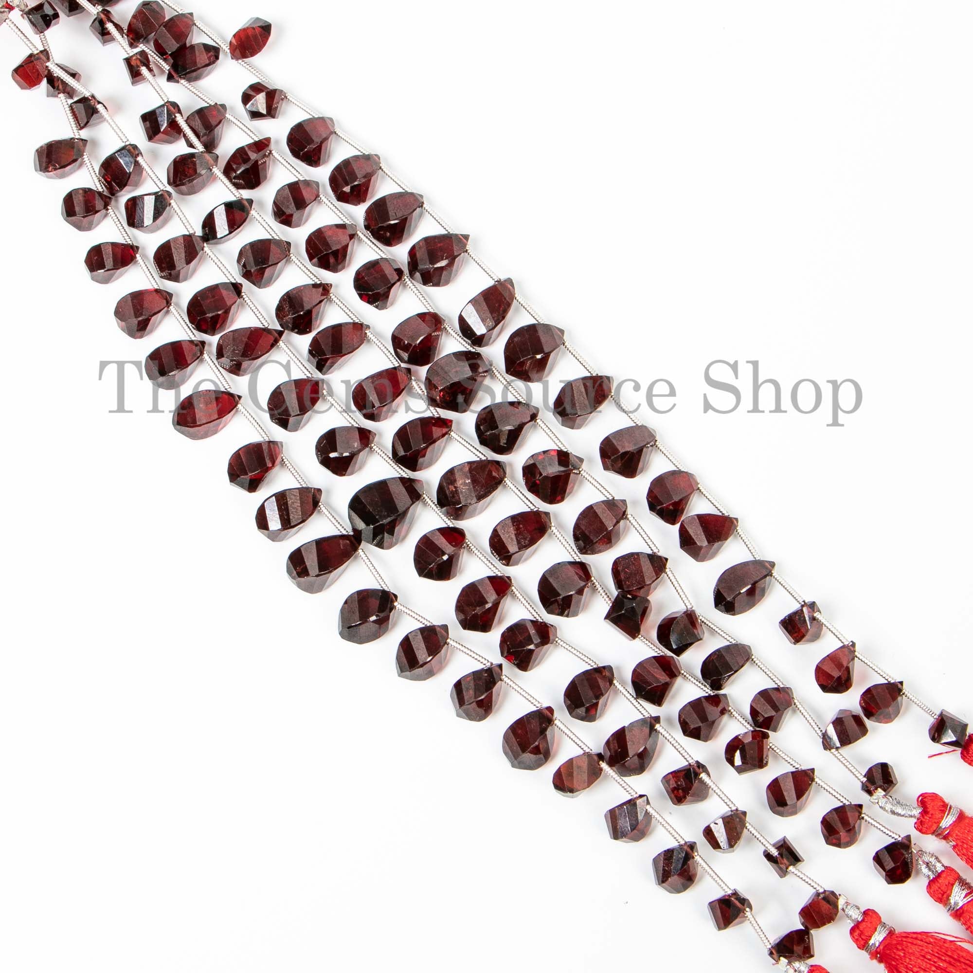 Big Size Mozambique Garnet Twisted Fancy Drop Beads, Garnet Beads, Wholesale Beads
