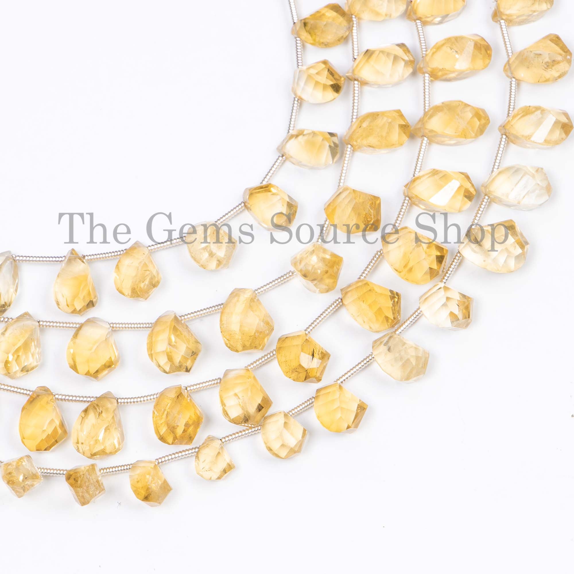 Citrine Faceted Twisted Drops Beads, Citrine Beads, Fancy Shape Beads