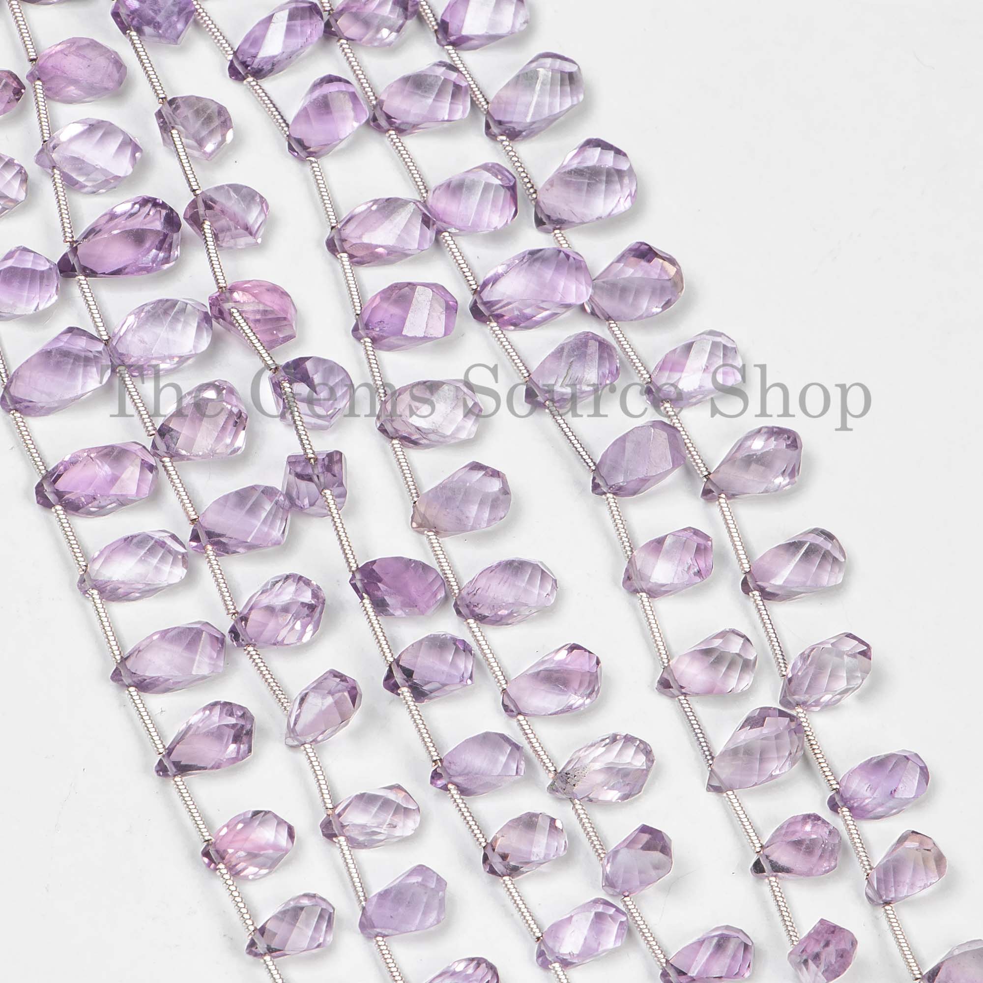Amethyst Beads, Amethyst Twisted Drops Beads, Fancy Beads, Amethyst, Faceted Beads