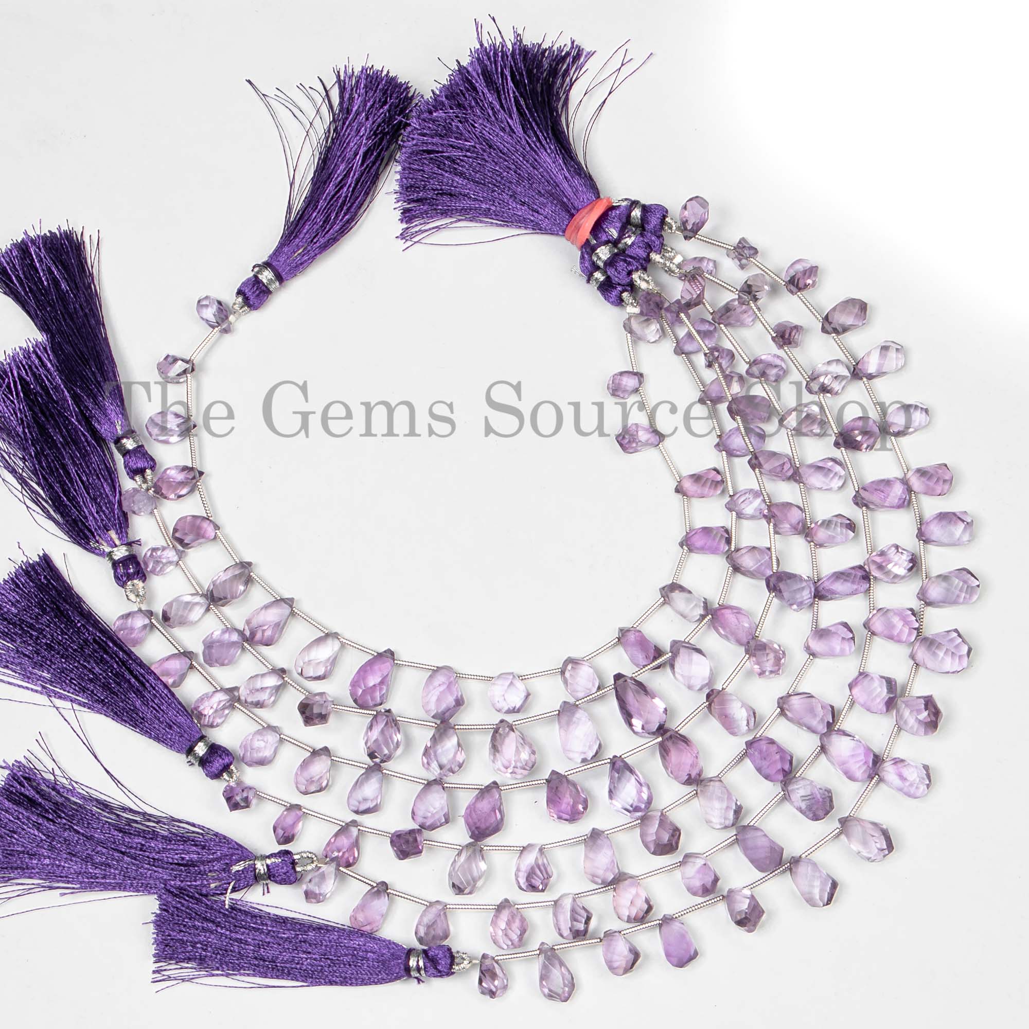 Amethyst Beads, Amethyst Twisted Drops Beads, Fancy Beads, Amethyst, Faceted Beads