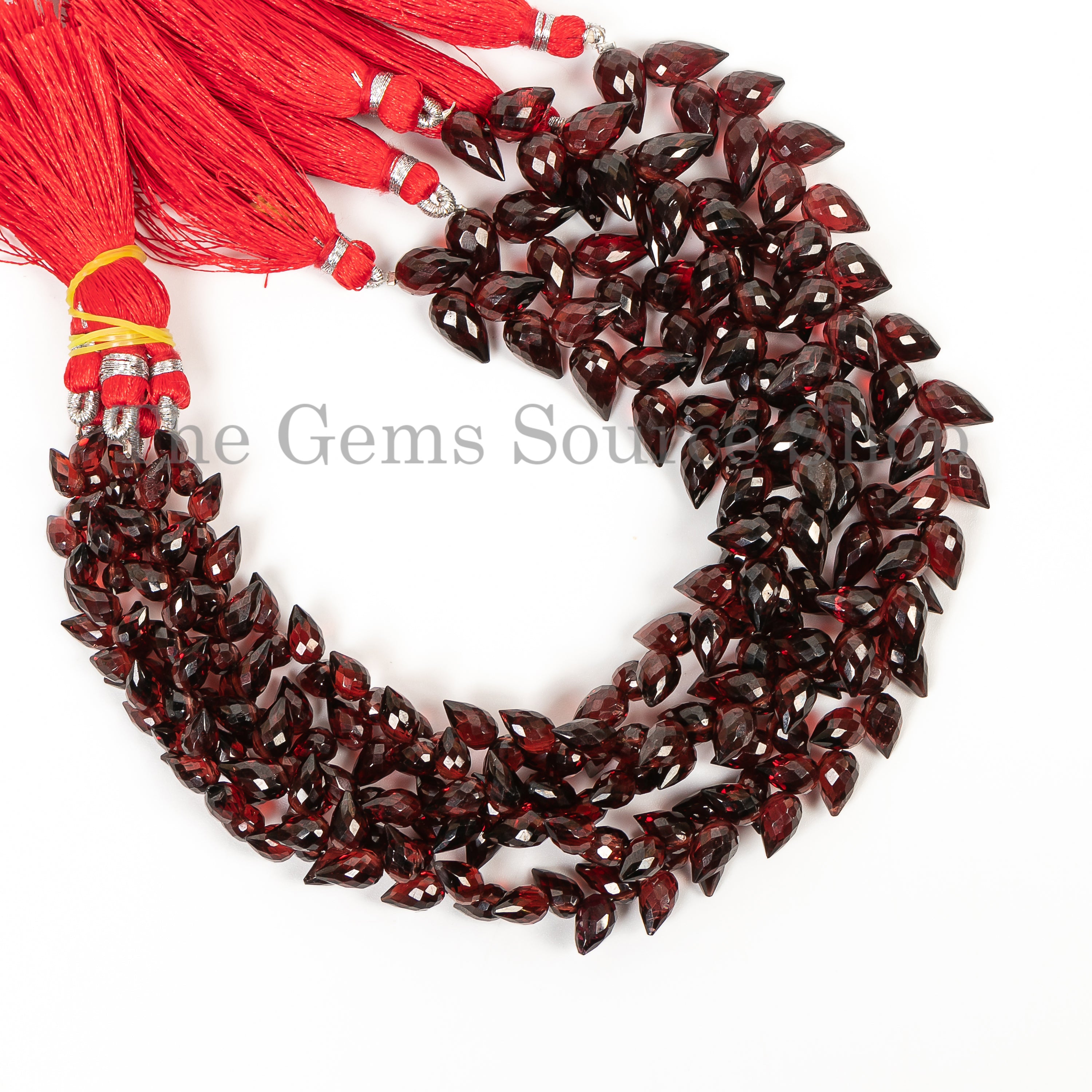 Natural Mozambique Garnet Faceted Diagonal Shape Beads TGS-4907