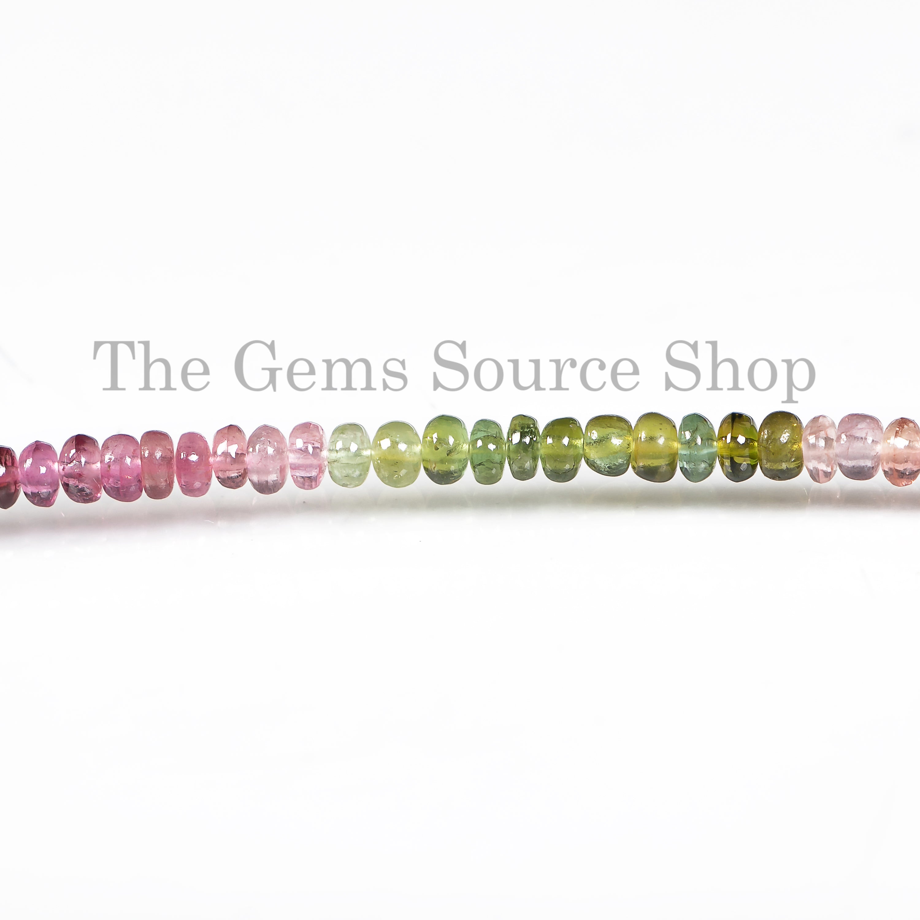 4-4.25mm Natural Multi Tourmaline Smooth Rondelle .40mm Center Drilled Beads Wholesale jewelry making beads