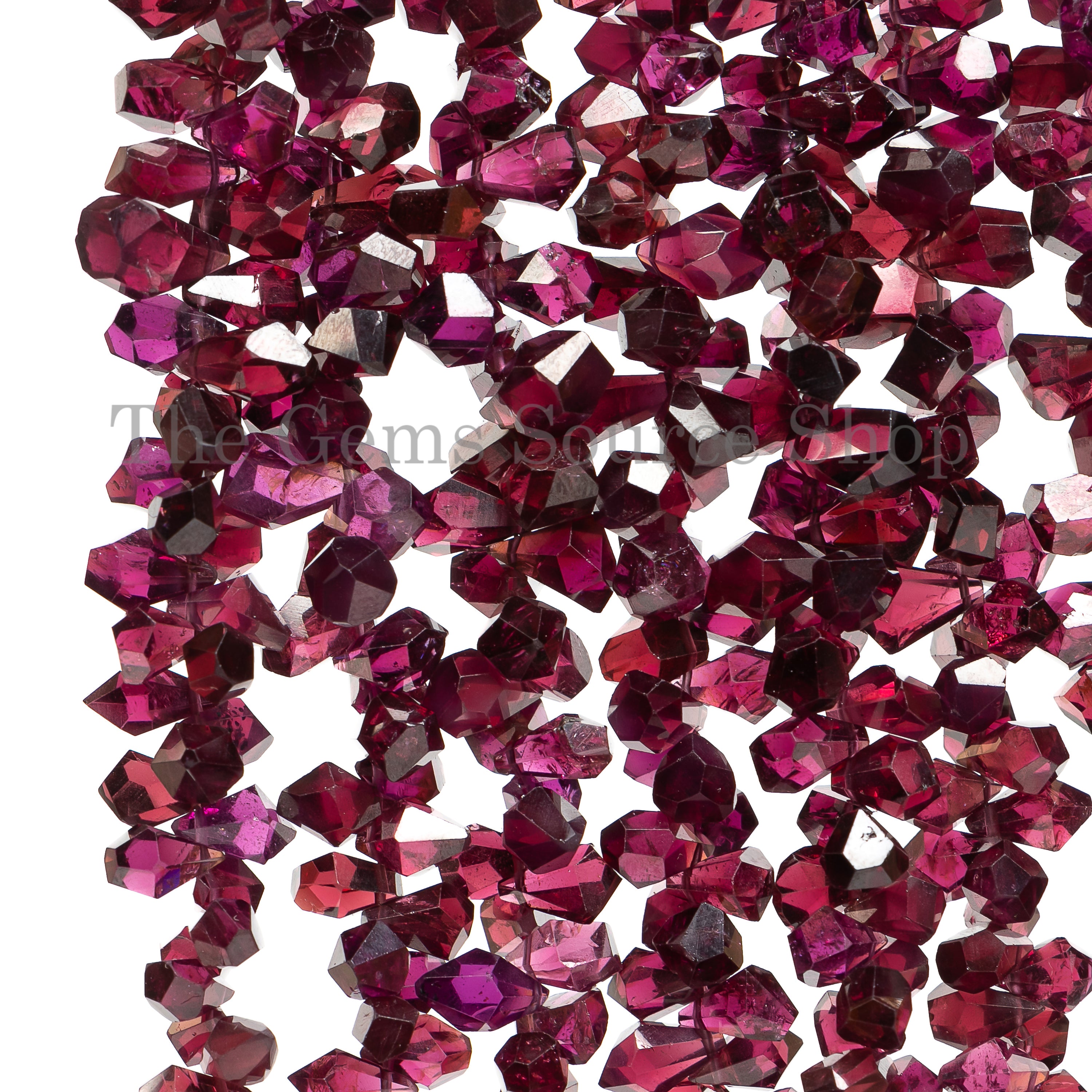 9x6 to 7x4mm Rhodolite Garnet Tumble Drops Beads TGS-4923