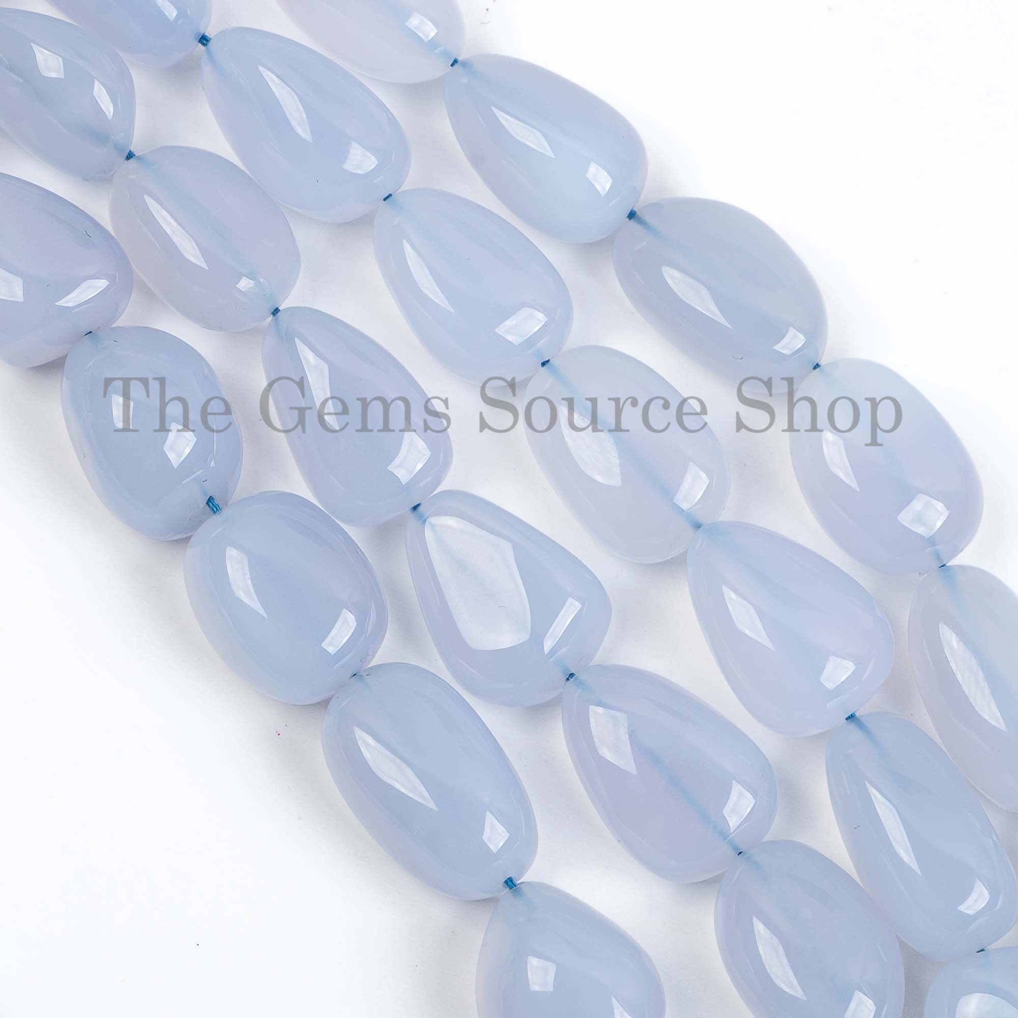 Blue Chalcedony Nuggets Beads, Blue Chalcedony Fancy Beads, Blue Chalcedony Beads