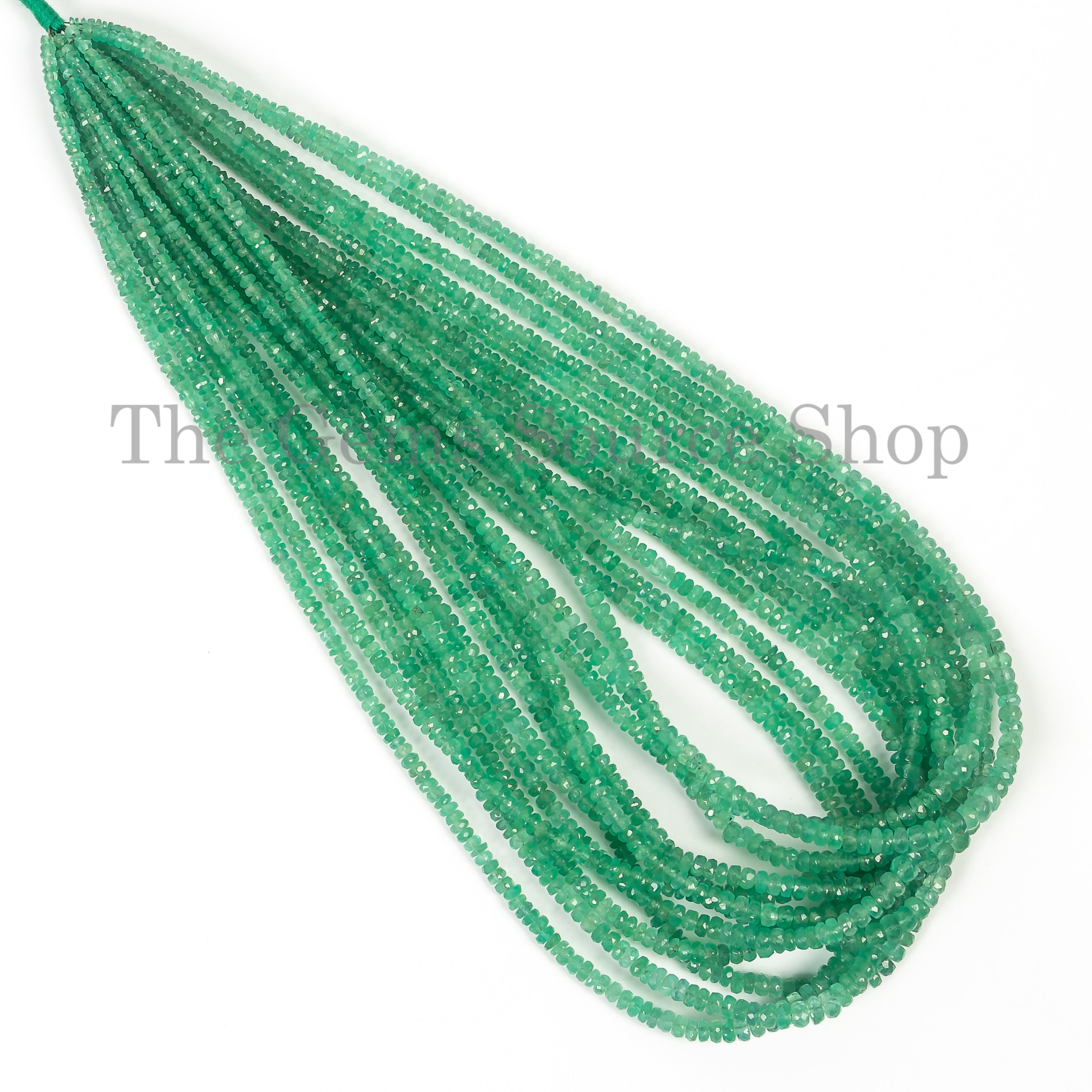 Emerald Faceted Rondelle Beads, Emerald Gemstone Beads, Emerald Rondelle Beads