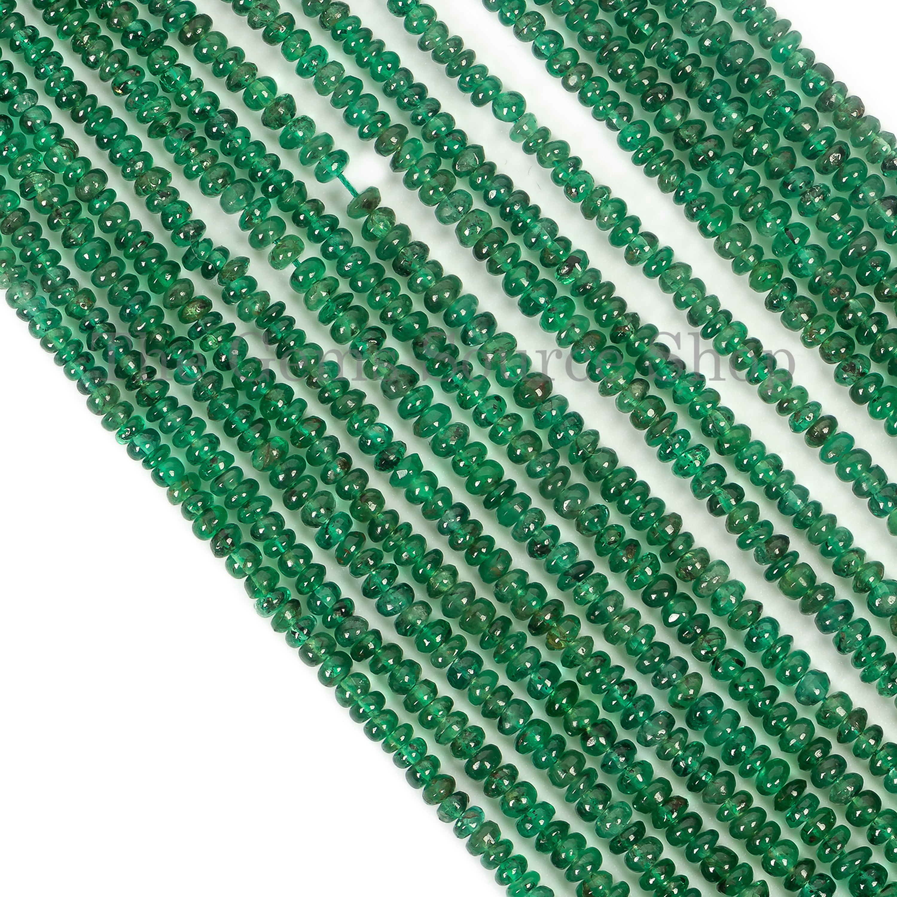Natural 2-3 mm Emerald Beads, Emerald Rondelle Shape, Emerald Smooth Beads, Emerald Gemstone Beads