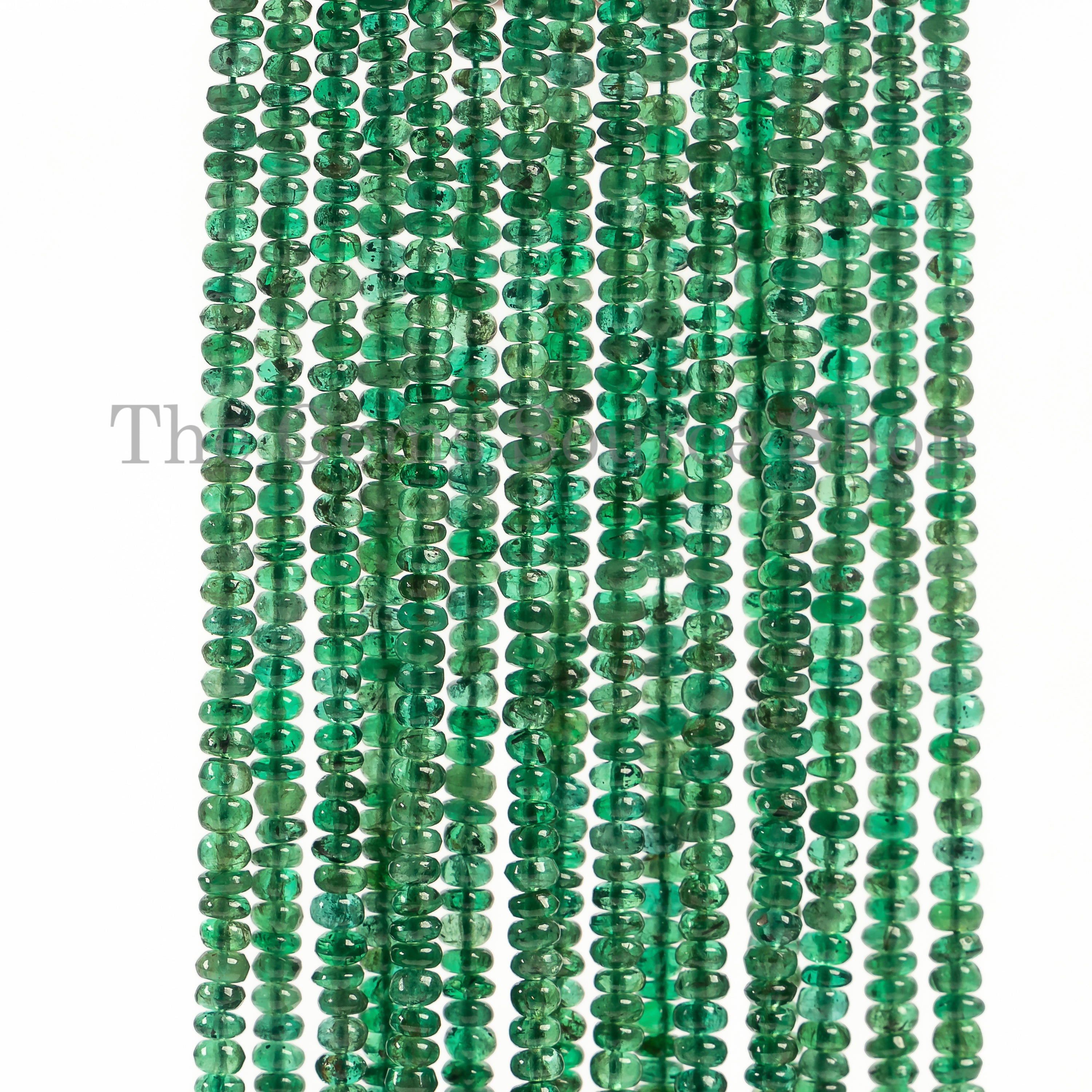 Natural 2-3 mm Emerald Beads, Emerald Rondelle Shape, Emerald Smooth Beads, Emerald Gemstone Beads