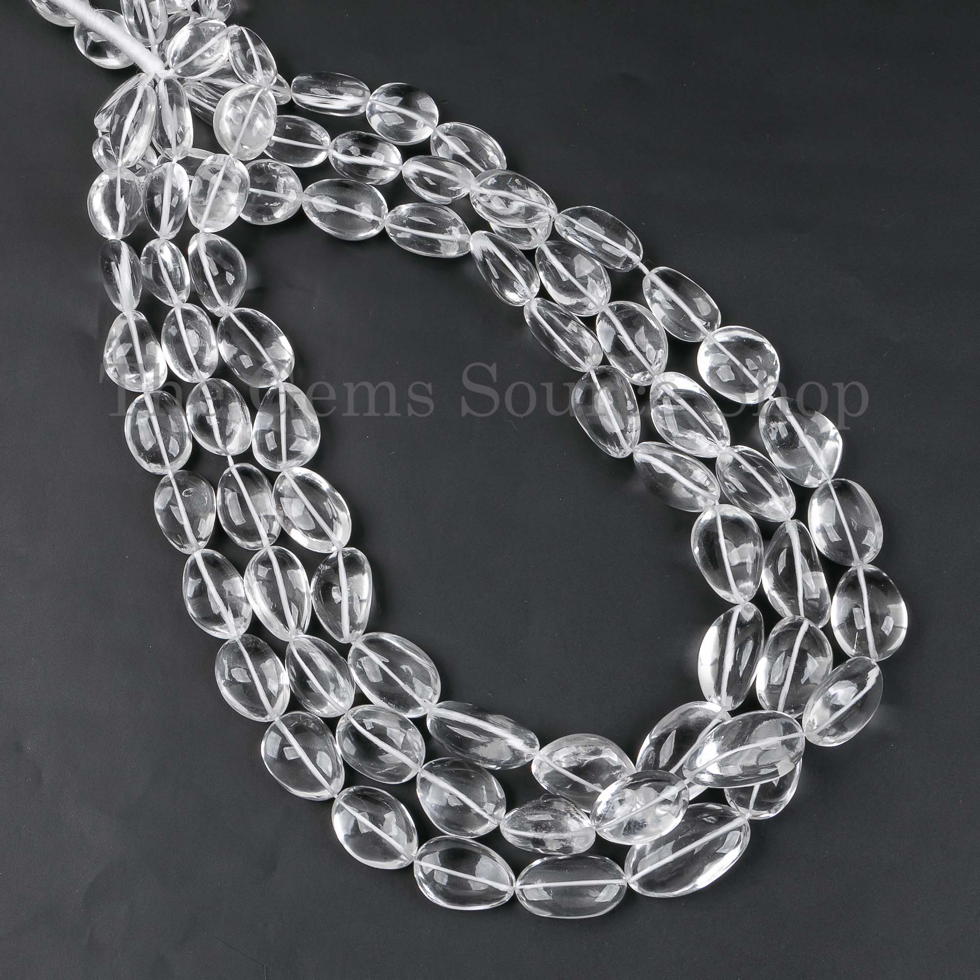 Nugget Shape Smooth Natural Crystal Quartz Straight Drilled 10x15-16x22mm Beads 17" Strand