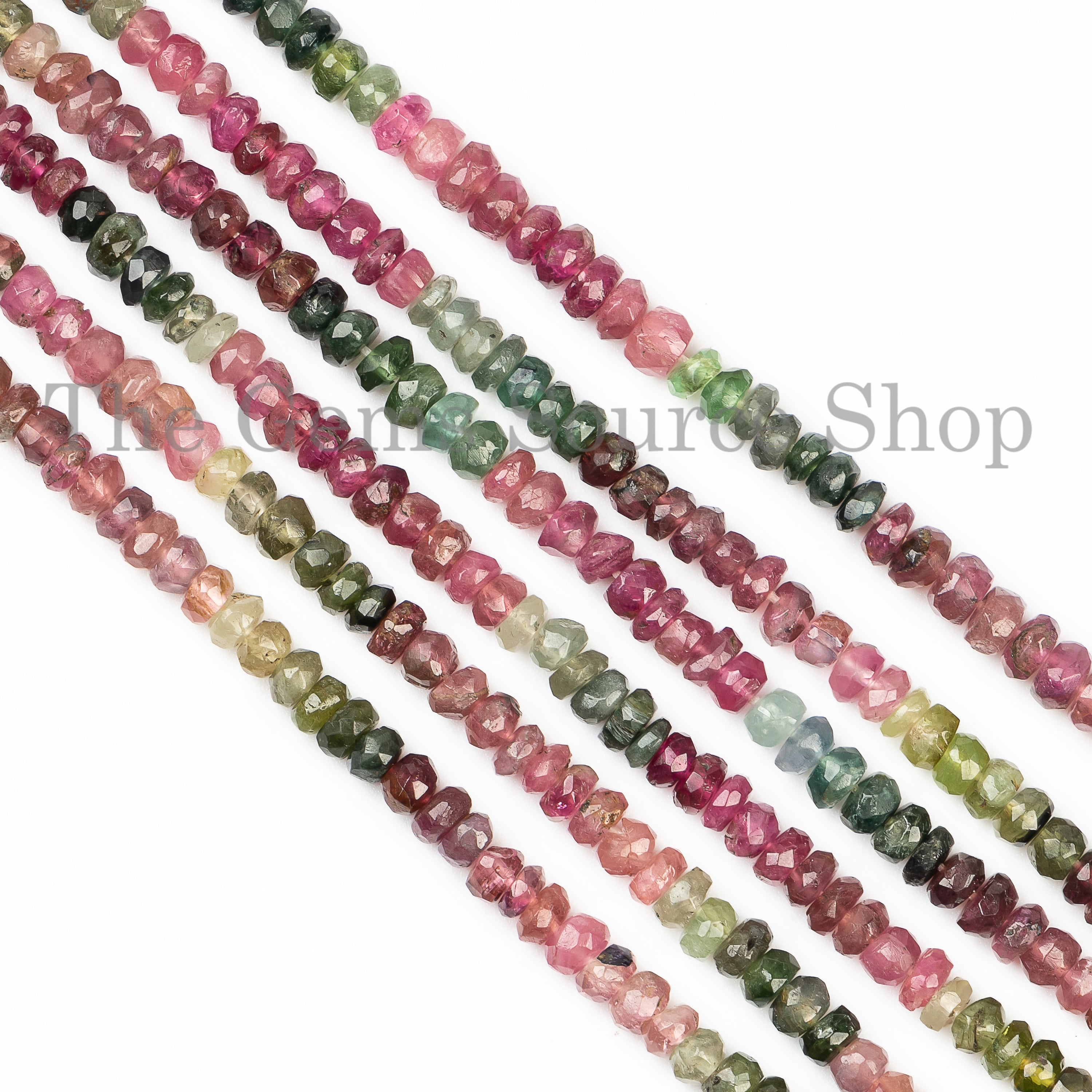 Multi Tourmaline Faceted Rondelle Shape 10 strands Wholesale Beads Lot