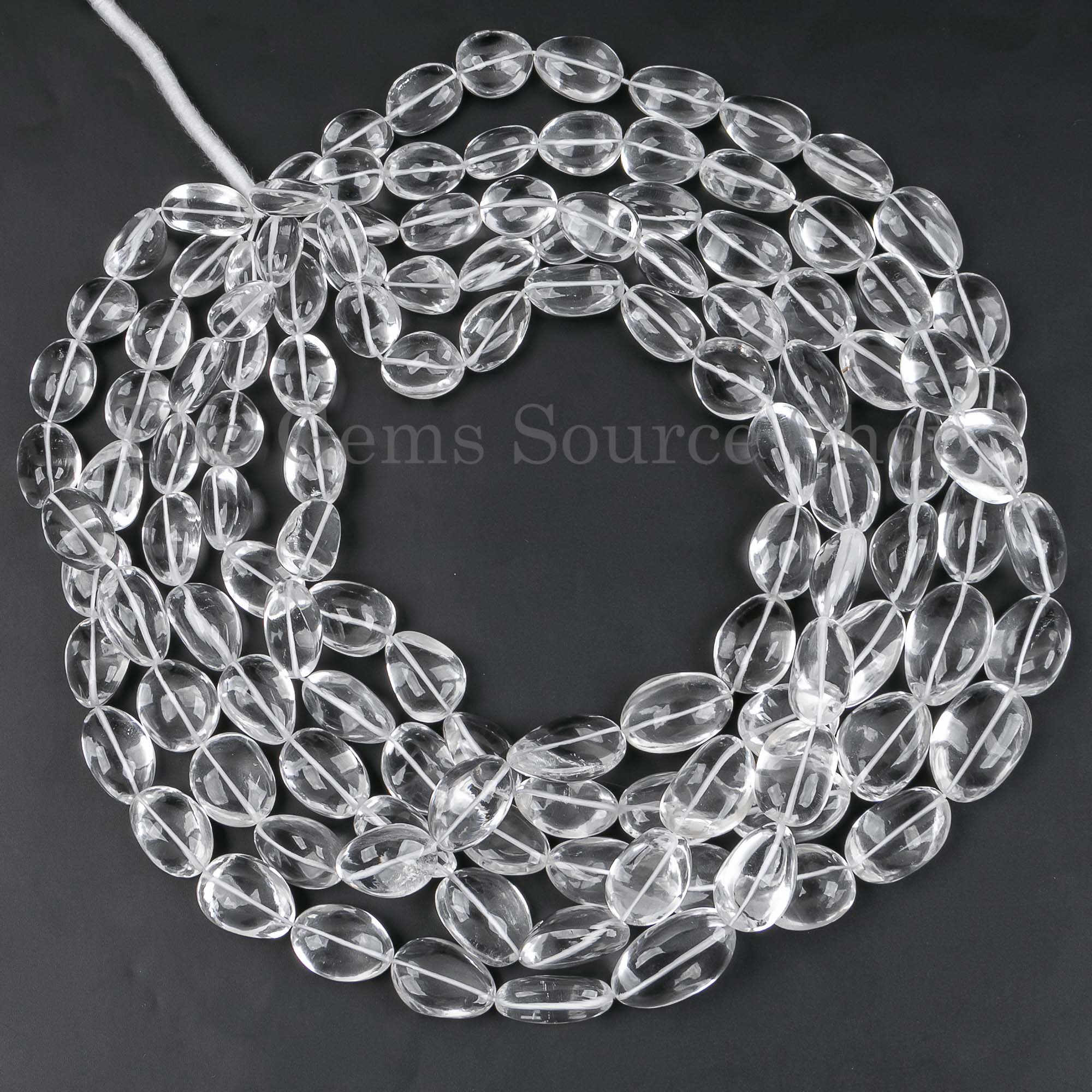 Nugget Shape Smooth Natural Crystal Quartz Straight Drilled 10x15-16x22mm Beads 17" Strand