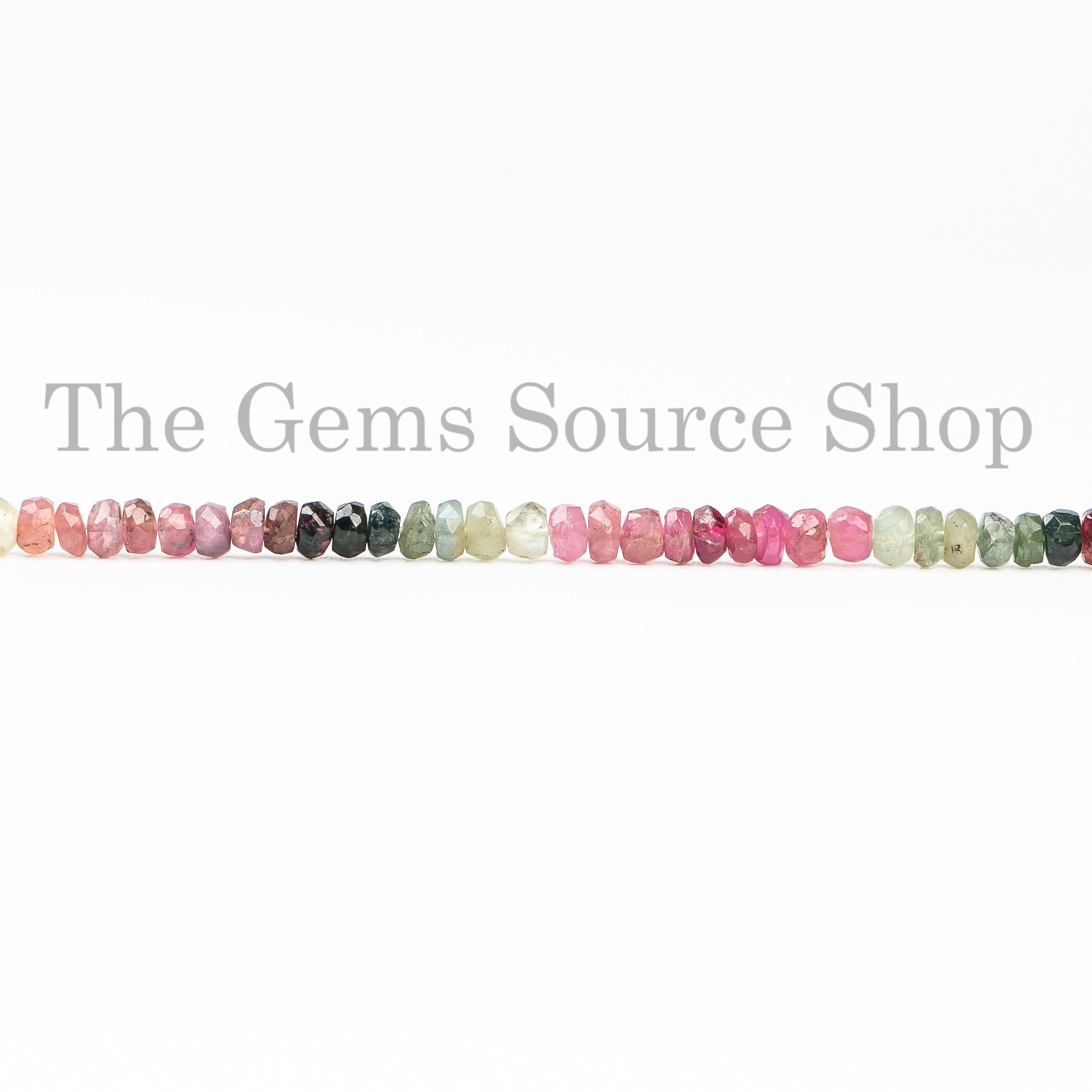 4-4.5mm Multi Tourmaline Faceted Rondelle Gemstone Natural Beads