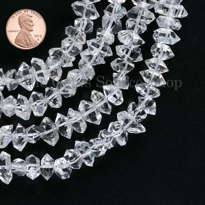 4-6mm Herkimer Diamond Beads, Faceted Diamond Beads, Herkimer Nugget Beads, Gemstone Beads