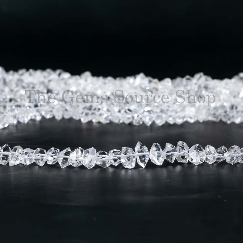 6-10mm Herkimer Diamond Beads, Faceted Diamond Beads, Herkimer Nugget Beads, Gemstone Beads
