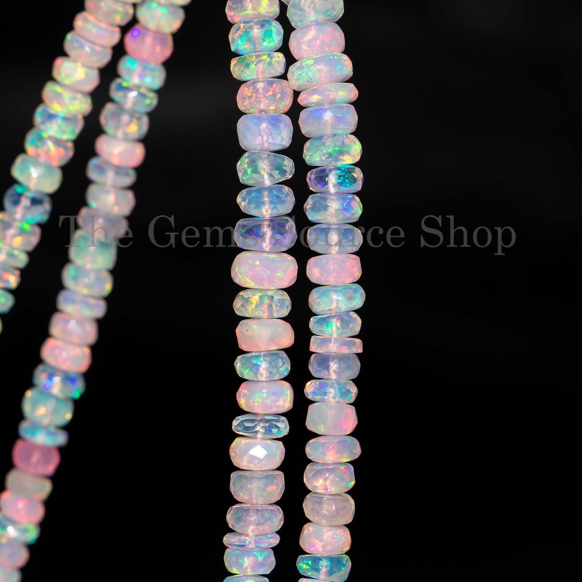 Rose Ethiopian Opal Beads, Opal Faceted Rondelle Beads, Gemstone Beads