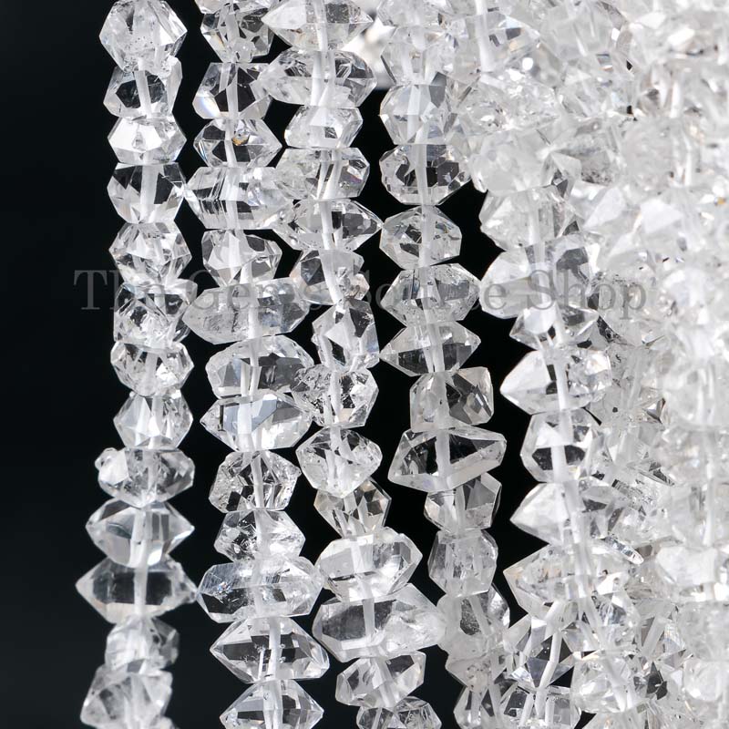 4-6mm Herkimer Diamond Beads, Faceted Diamond Beads, Herkimer Nugget Beads, Gemstone Beads