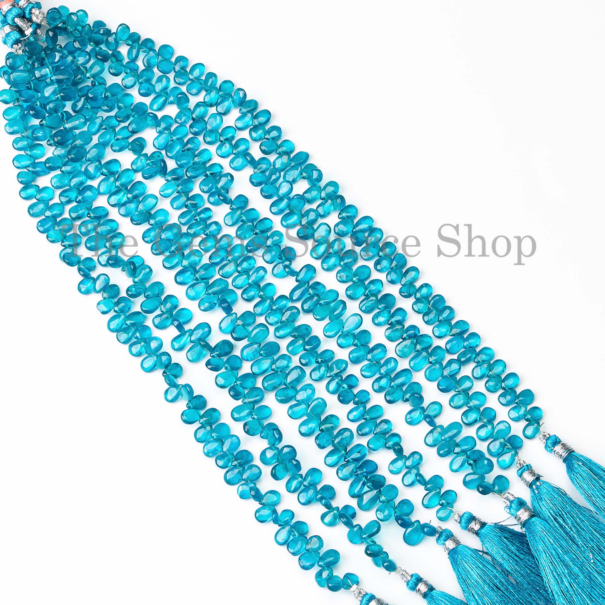 Neon Apatite Beads, Smooth Apatite Beads, Plain Pear Shape Beads, Apatite Gemstone Beads