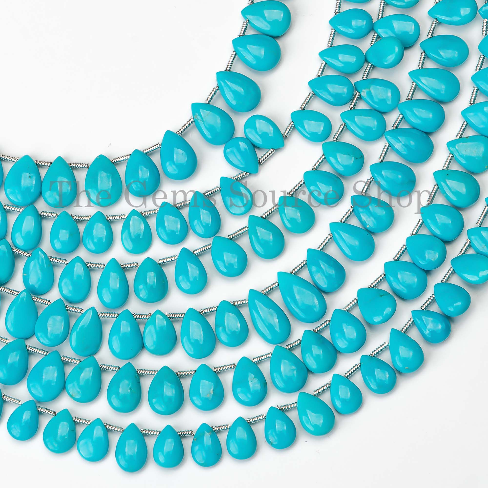 Sleeping Beauty Turquoise Smooth Pear Briolettes, Wholesale Beads