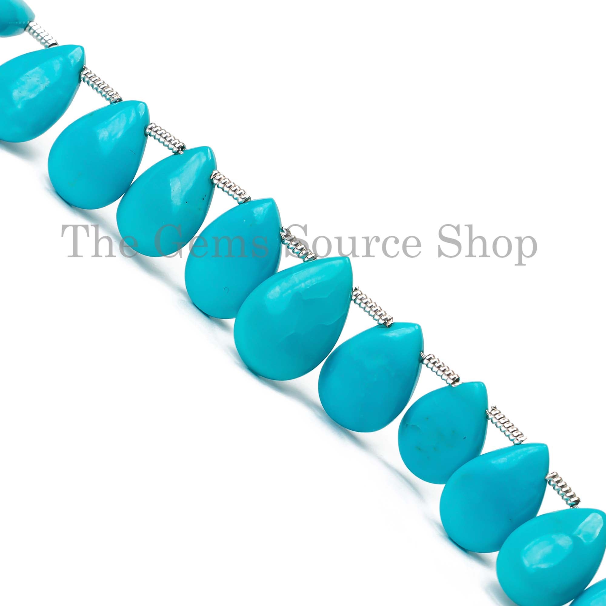 Sleeping Beauty Turquoise Smooth Pear Briolettes, Wholesale Beads