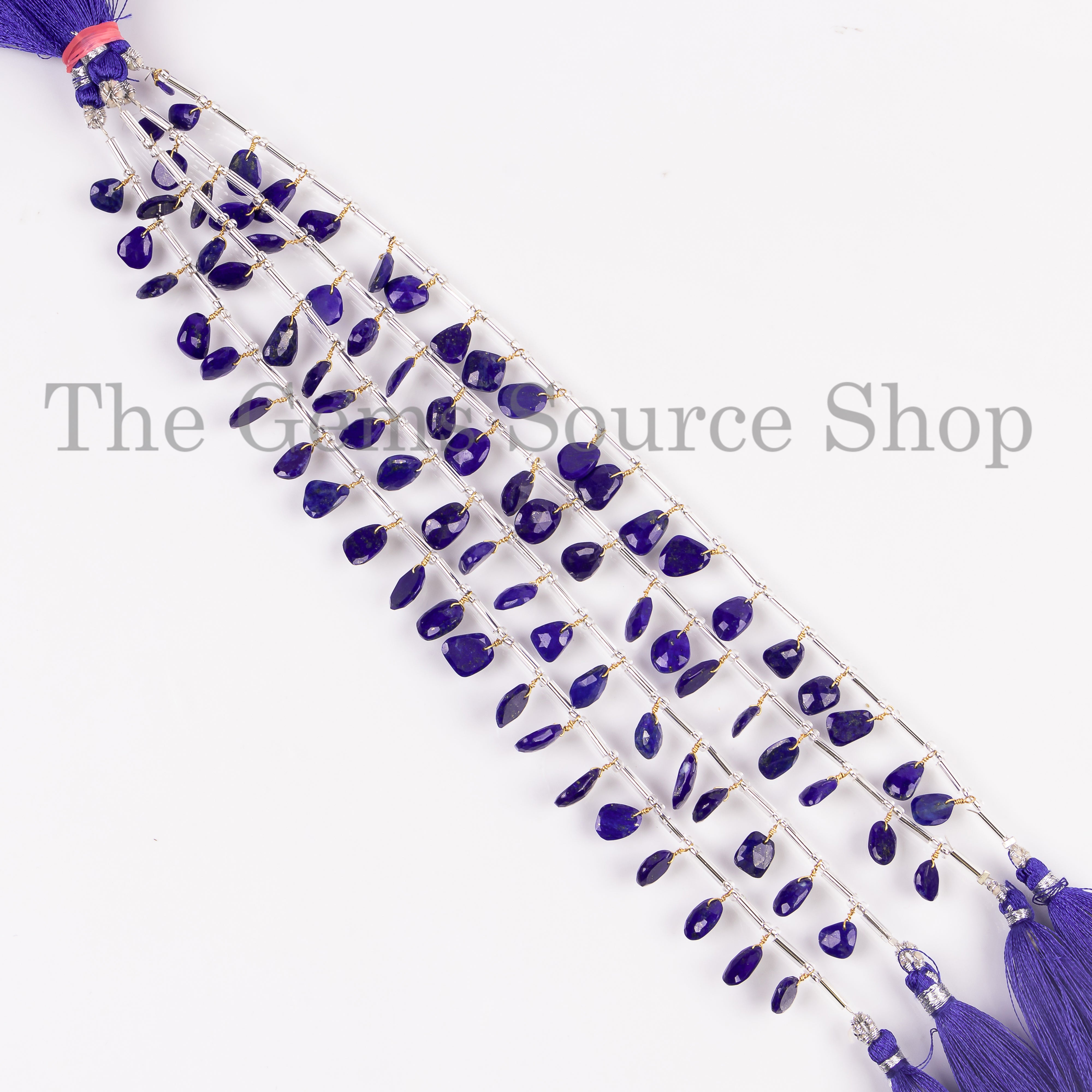  Lapis Lazuli Face Drill Beads