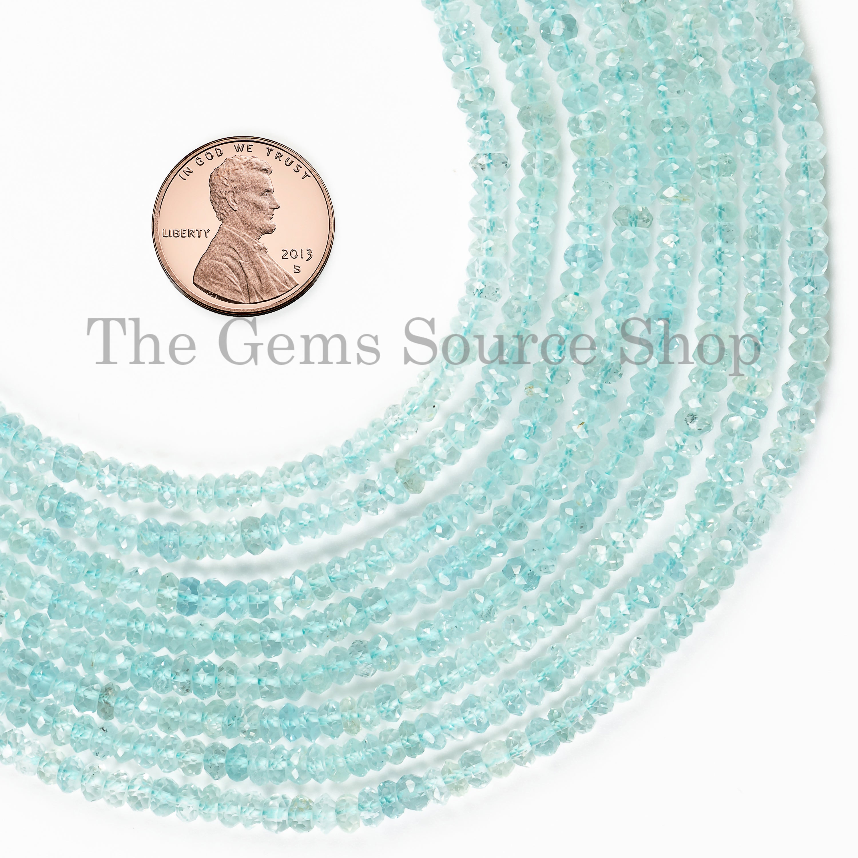Aquamarine Beads, Aquamarine Faceted Beads, Aquamarine Rondelle Beads, Aquamarine Gemstone Beads