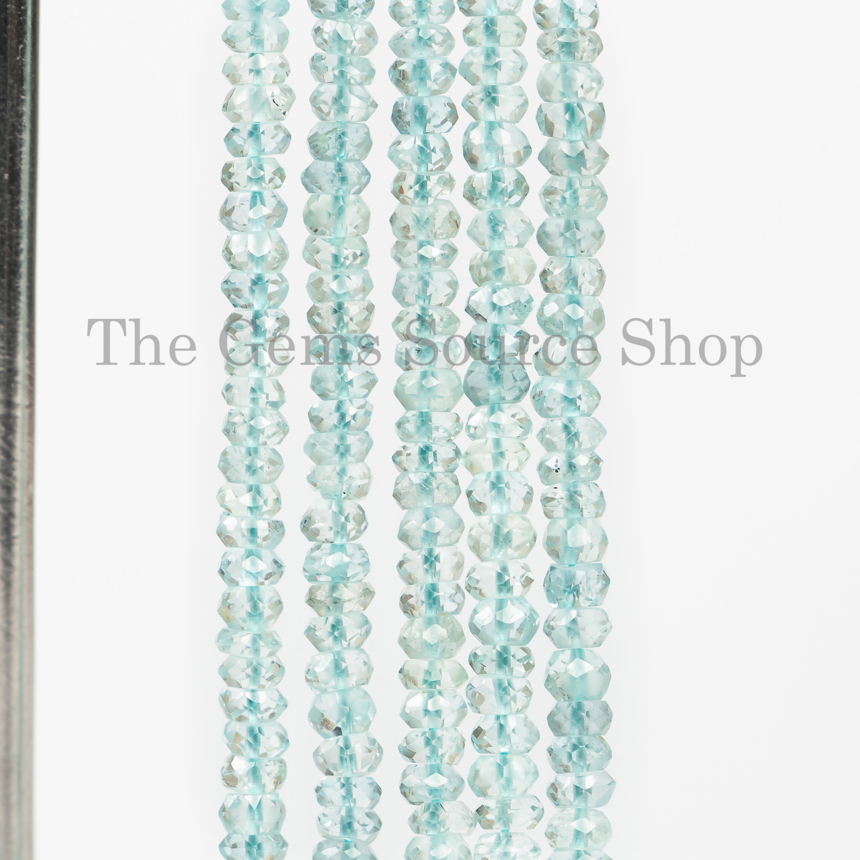 Aquamarine Beads, Aquamarine Faceted Beads, Aquamarine Rondelle Beads, Aquamarine Gemstone Beads