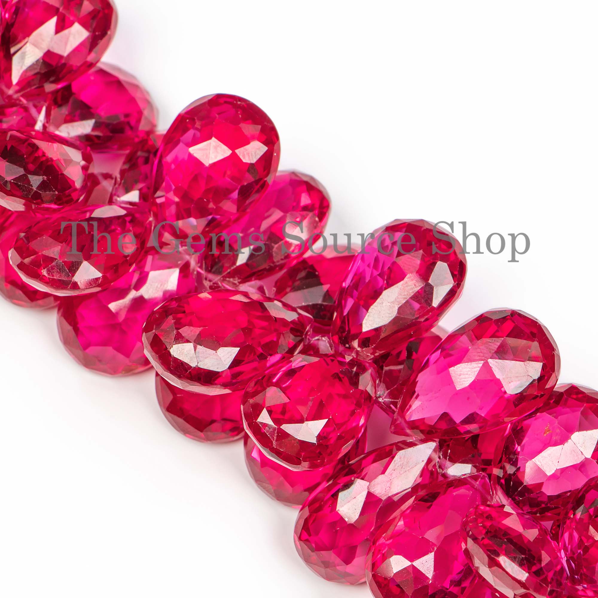 Cubic Zirconia Faceted Beads, Ruby Cubic Zirconia Beads, Cubic Zirconia Pear Beads, Zirconia Faceted Beads