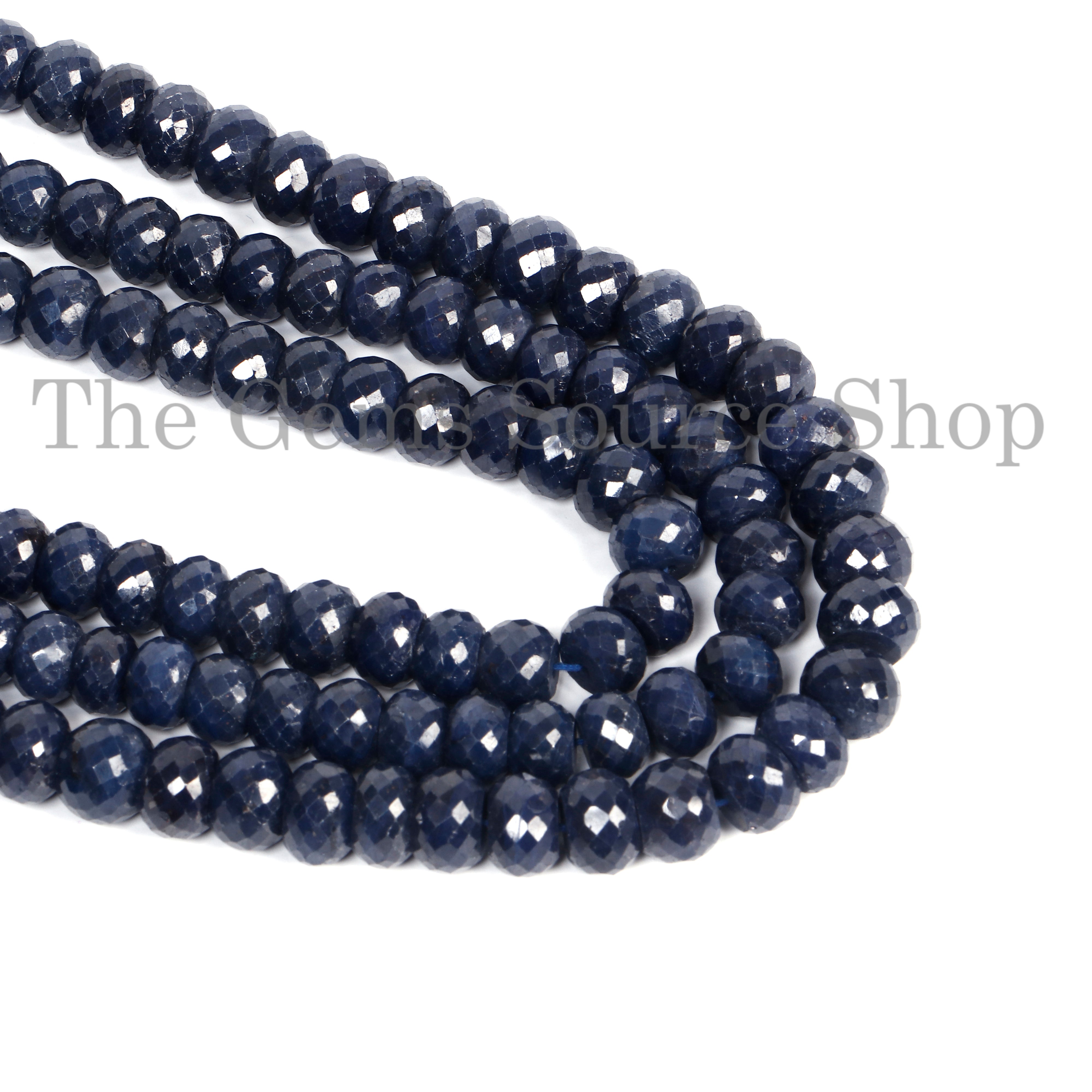 Blue Sapphire Beads, Sapphire Faceted Beads, Sapphire Rondelle Beads, Sapphire Gemstone Beads