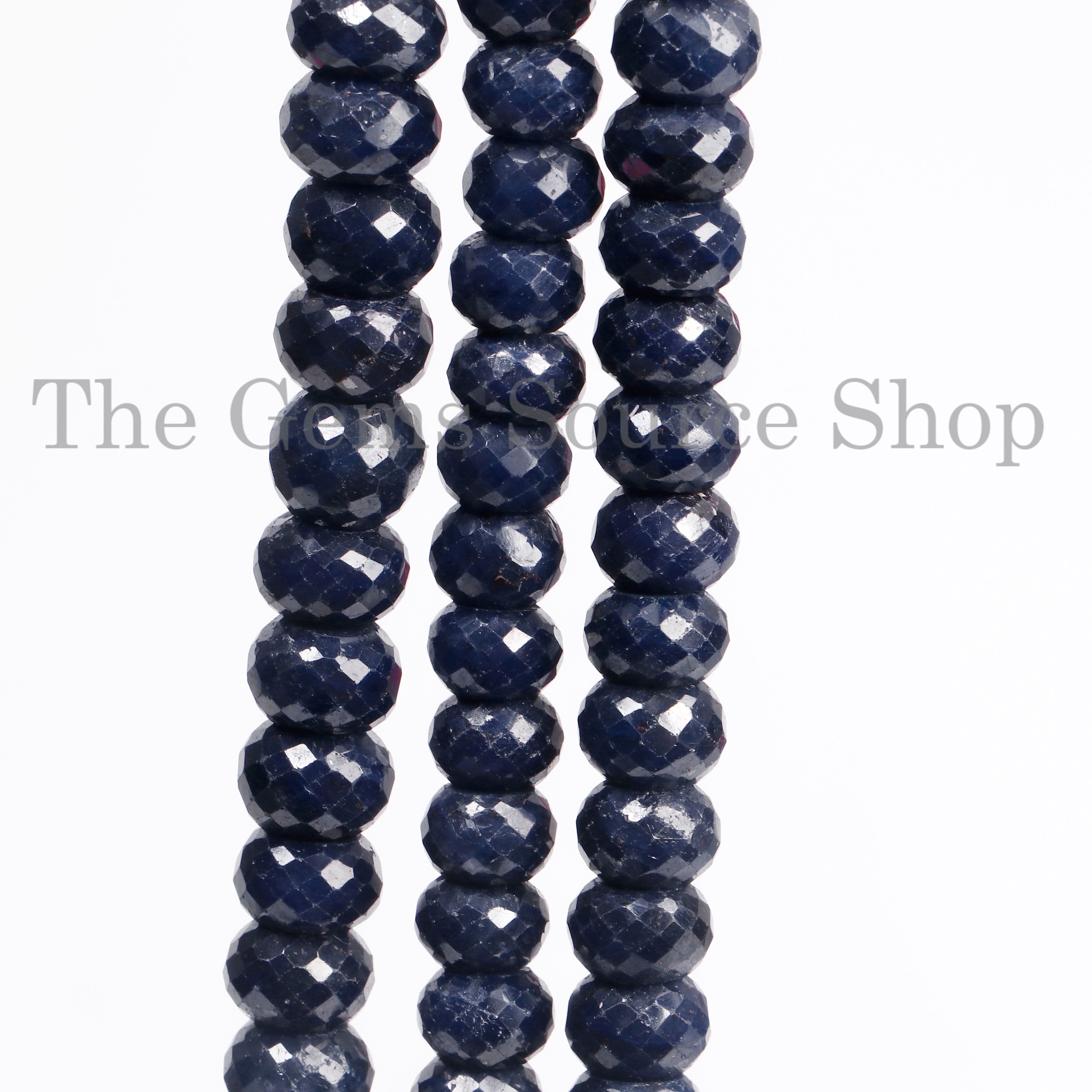 Blue Sapphire Beads, Sapphire Faceted Beads, Sapphire Rondelle Beads, Sapphire Gemstone Beads