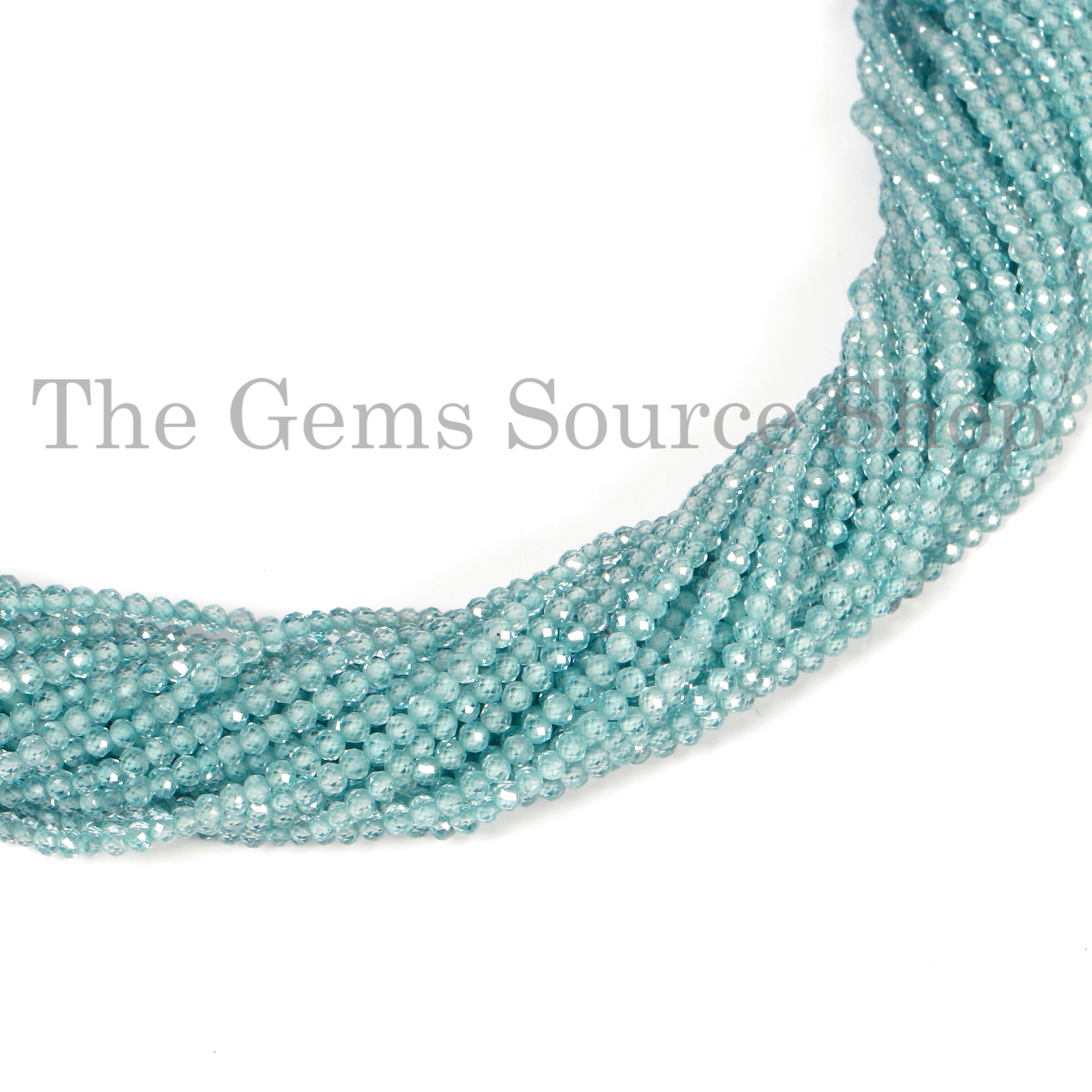 Natural Blue Zircon Beads, Zircon Round Shape Beads, Zircon Faceted Beads, Zircon Gemstone Beads
