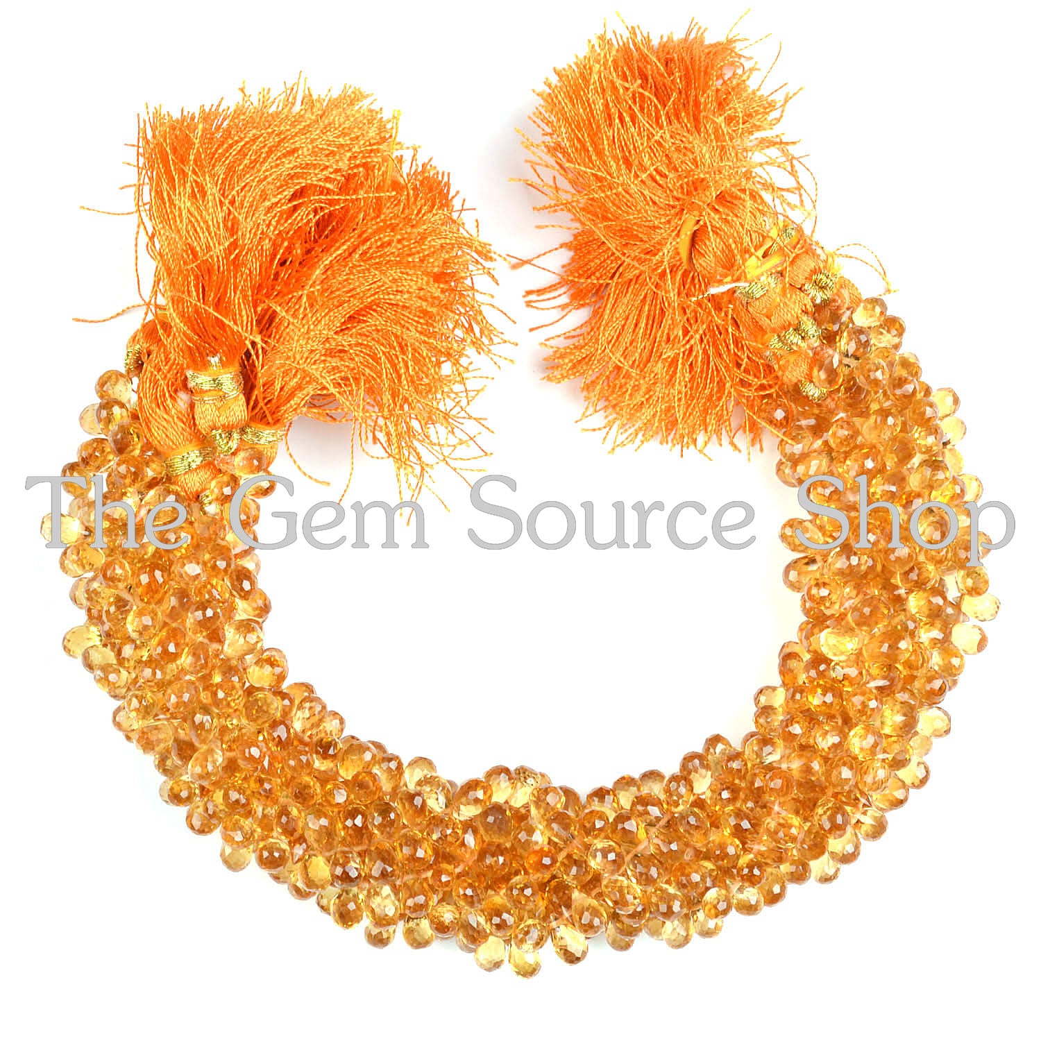 Natural Citrine Faceted Drops Shape Beads