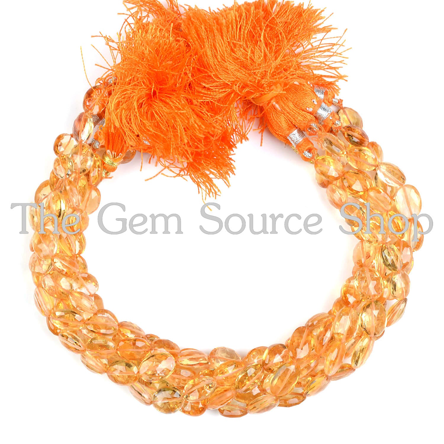 Citrine Faceted Oval Shape Gemstone Beads