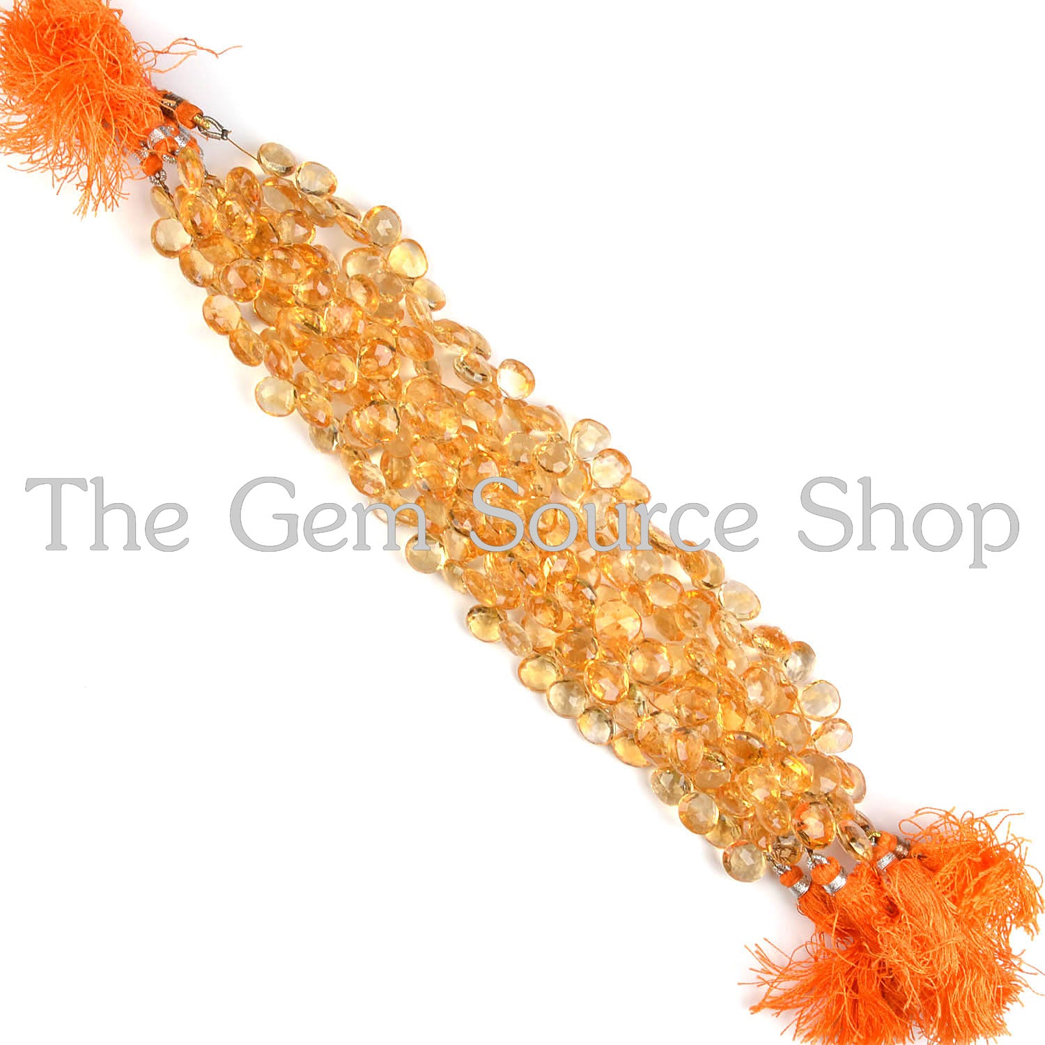 Natural Citrine Faceted Heart Shape Gemstone Beads