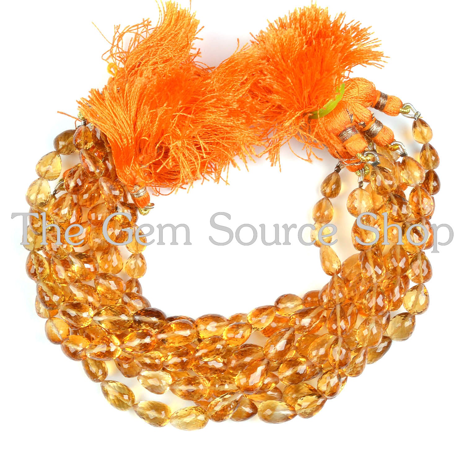 Citrine Straight Drilled Faceted Drops Shape Wholesale 6x8-7x12mm Beads Strand-8"