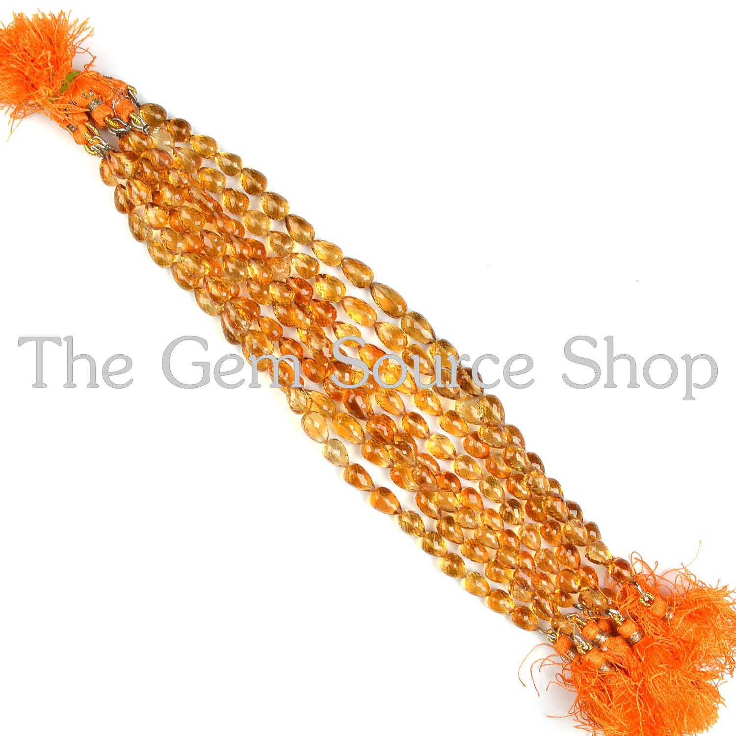 AAA Citrine Faceted drops straight drill Gemstone Beads