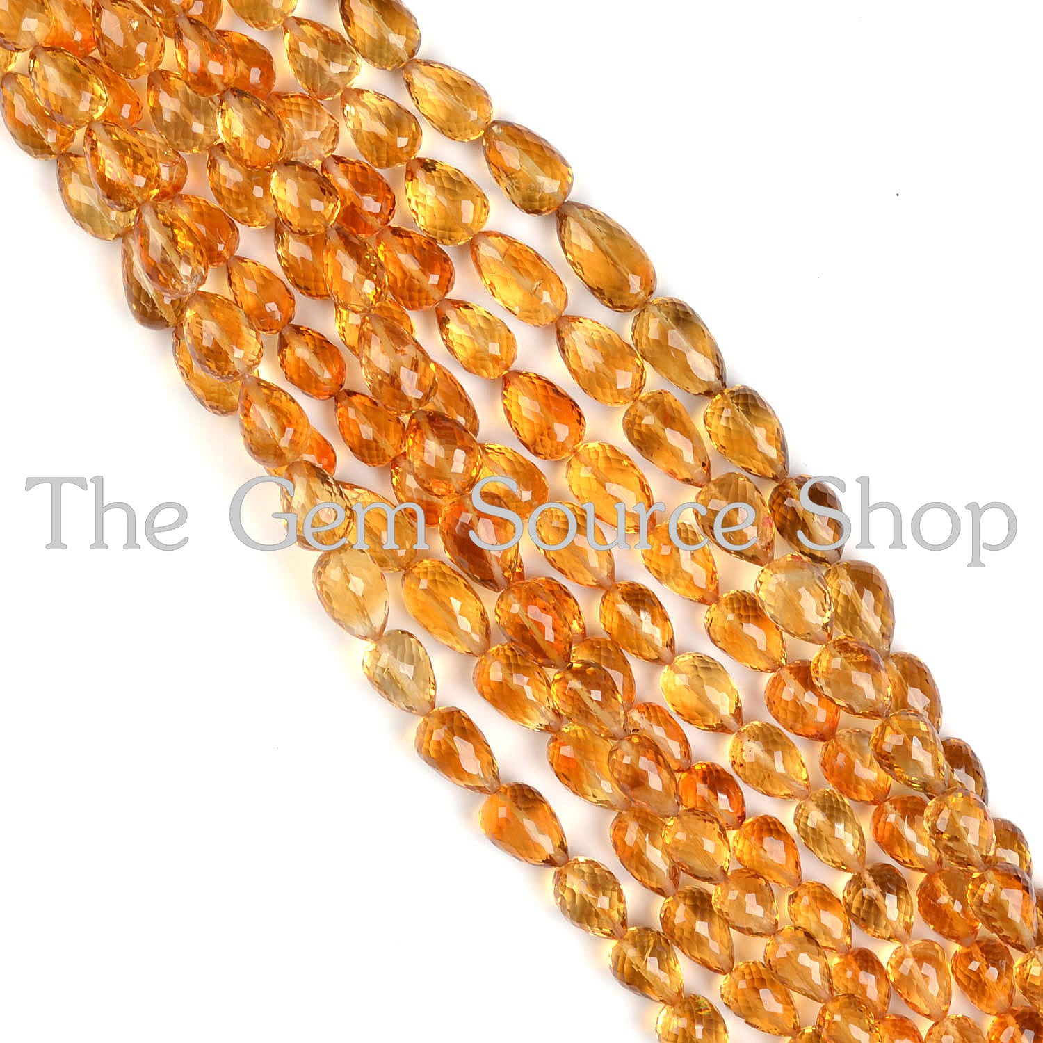 AAA Citrine Faceted drops straight drill Gemstone Beads