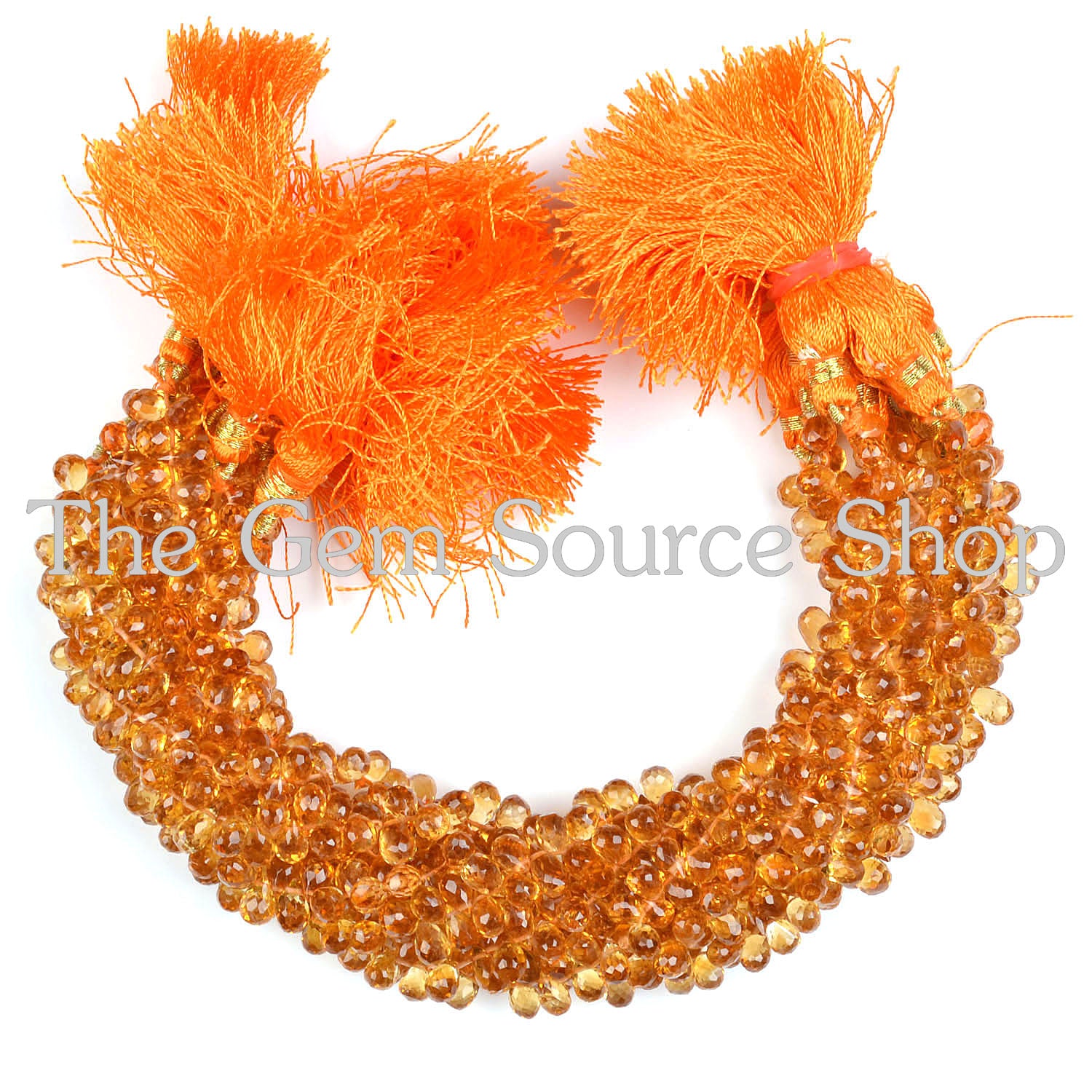 Citrine Faceted Drops Shape Gemstone Beads
