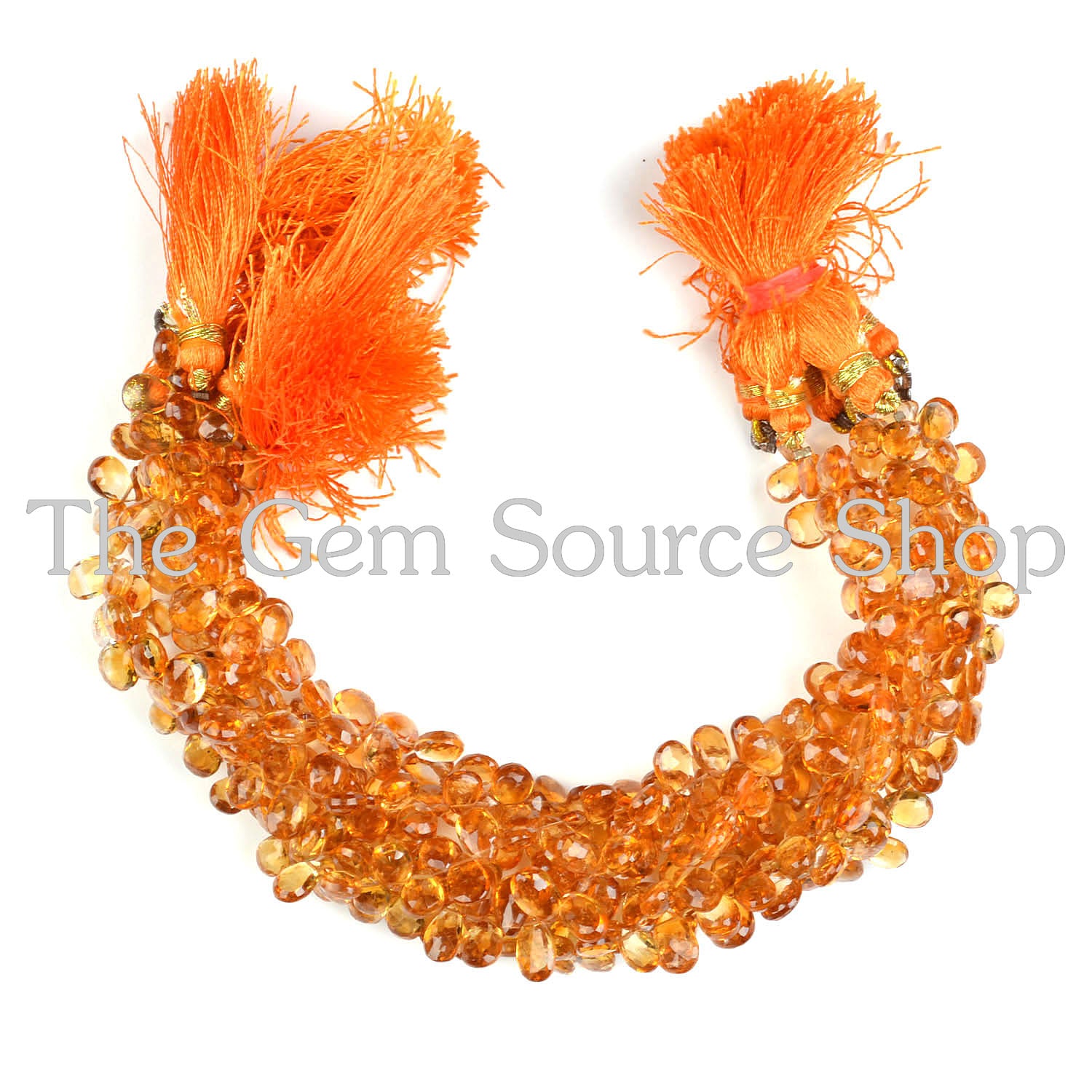 Citrine Faceted Pear Shape Gemstone Beads
