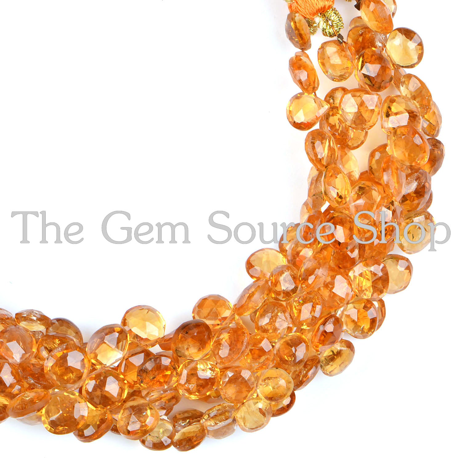 citrine Faceted heart shape Gemstone Beads