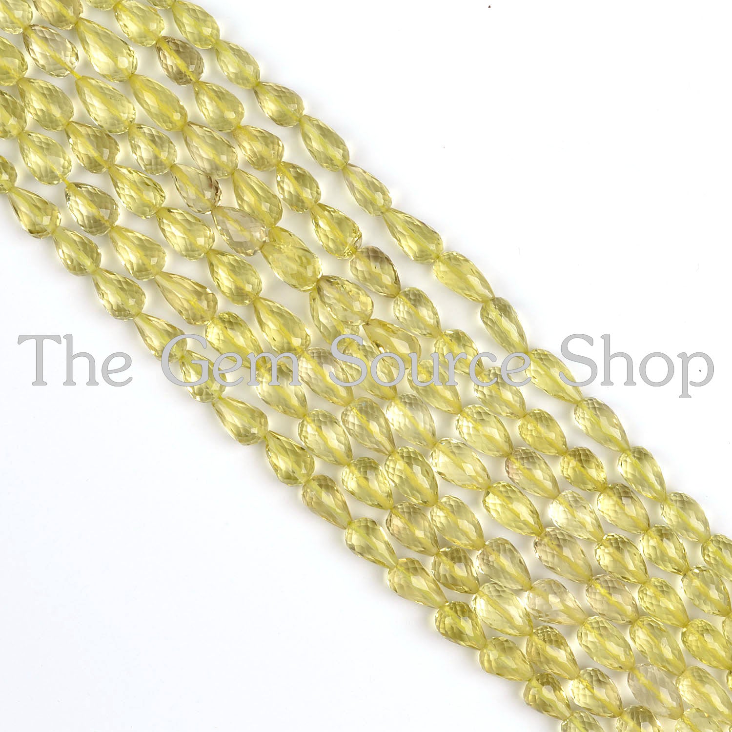 Lemon quartz Faceted drops Gemstone Beads