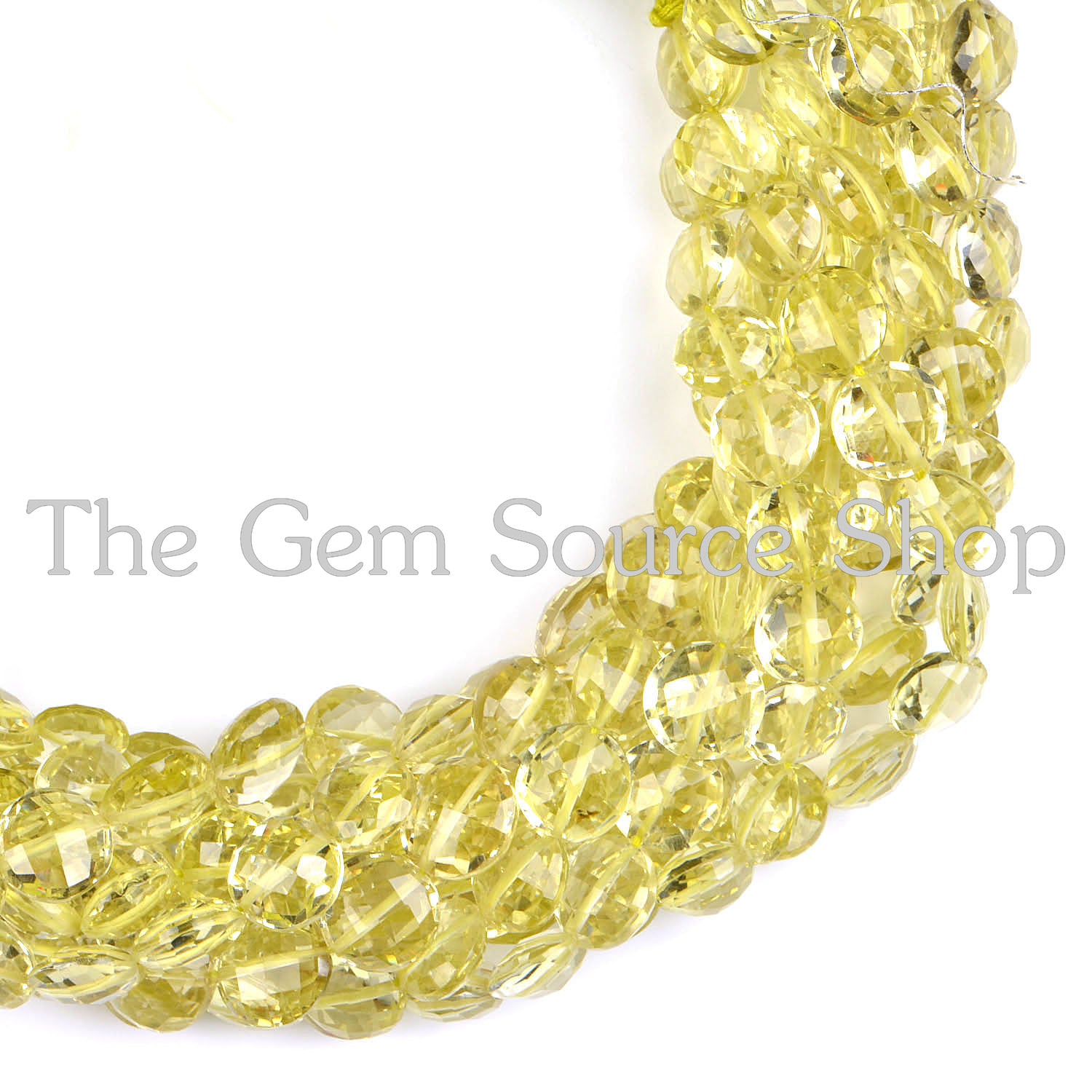 lemon quartz Faceted coin shape Gemstone Beads