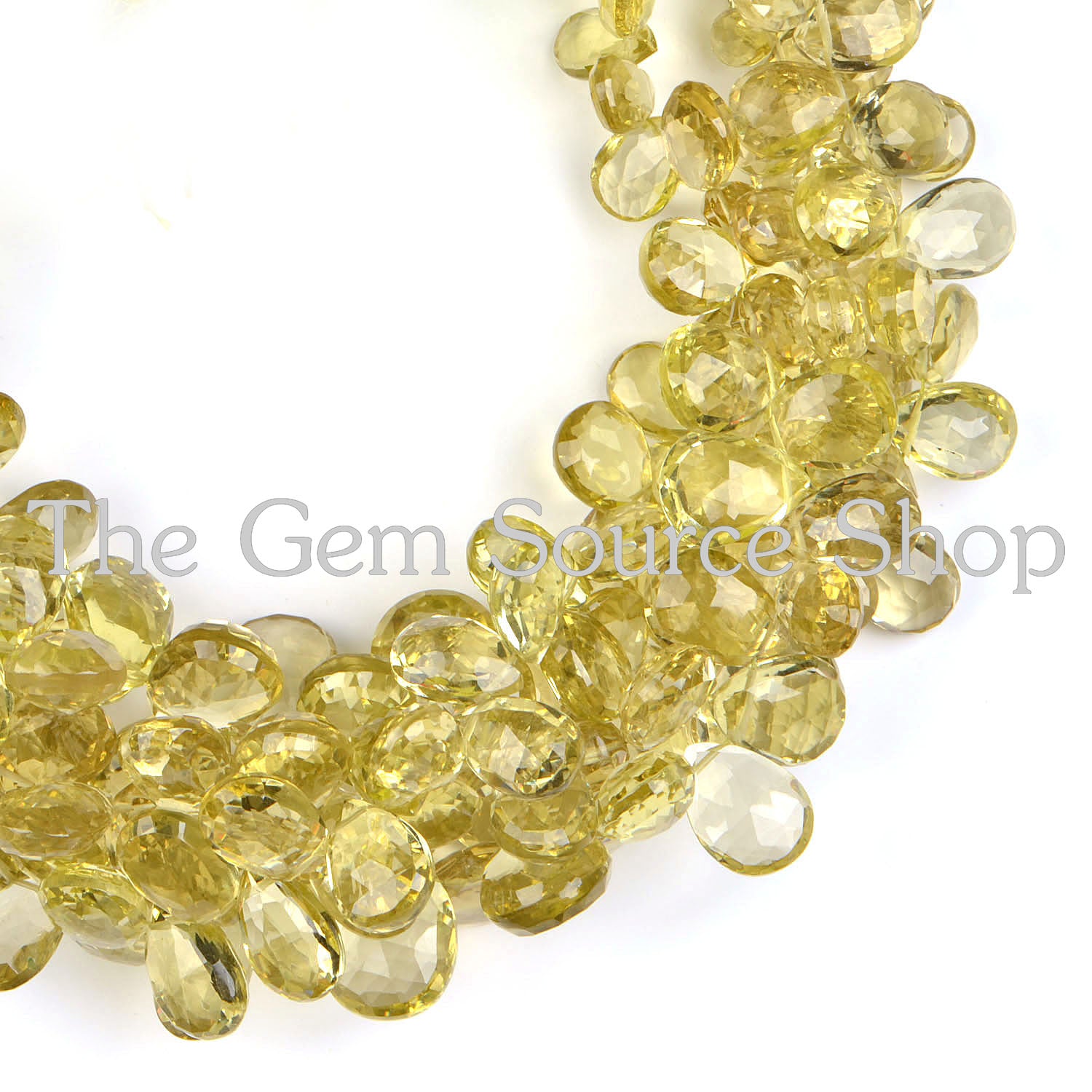 Lemon Quartz Faceted Pear Shape Gemstone Beads