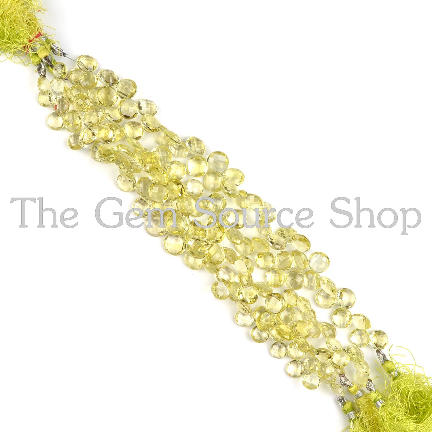 Lemon Quartz Faceted cushion Shape Gemstone Beads